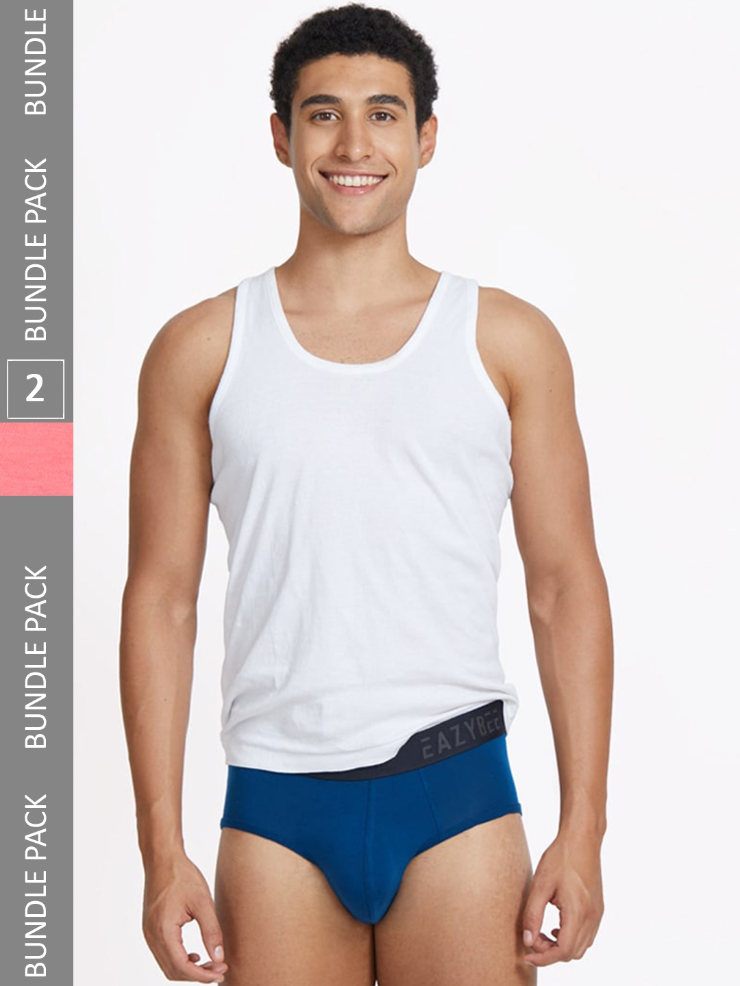 

Eazybee Men Pack Of 2 Eco-Super Soft Anti-Bacterial Basic Briefs, Blue