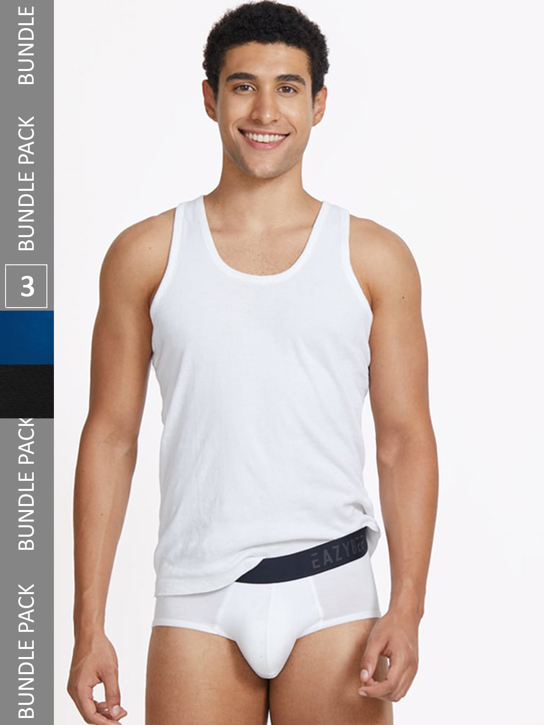 

Eazybee Men Pack Of 3 Eco-Super Soft Anti Odour Basic Briefs, Blue