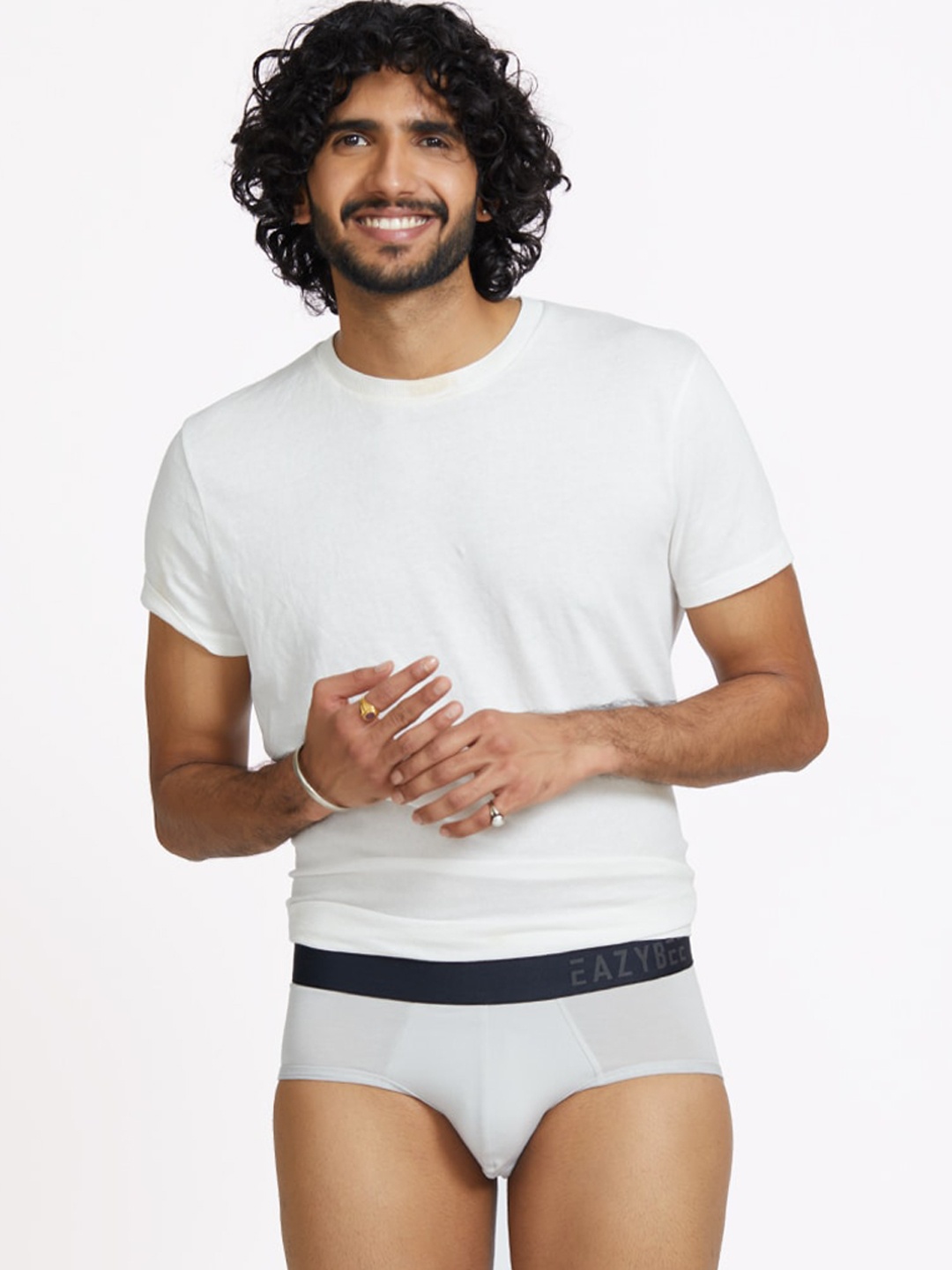 

Eazybee Men Eco-Super Soft Anti Odour Basic Briefs, Grey