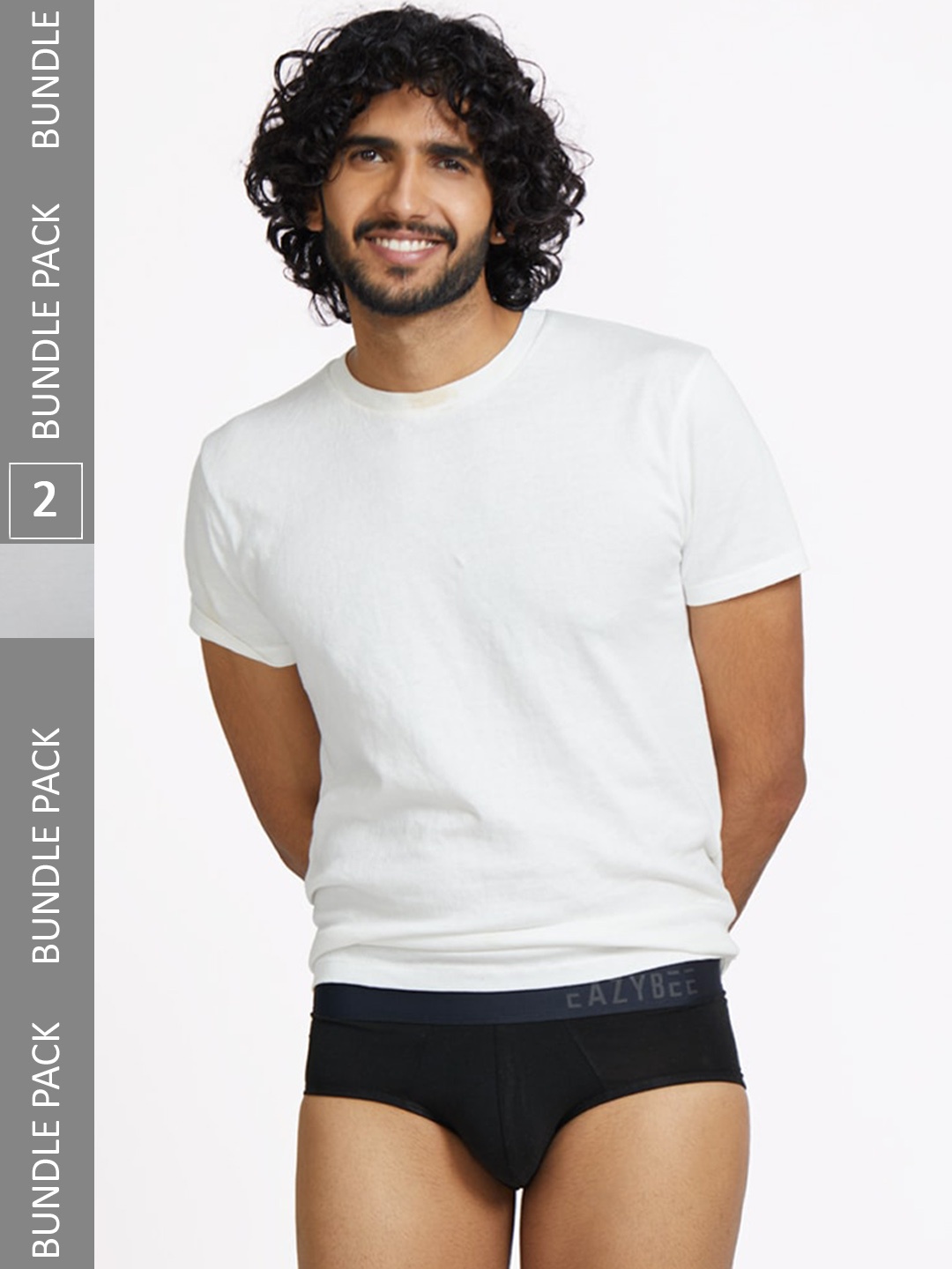 

Eazybee Men Pack Of 2 Eco-Super Soft Anti Odour Basic Briefs, Grey