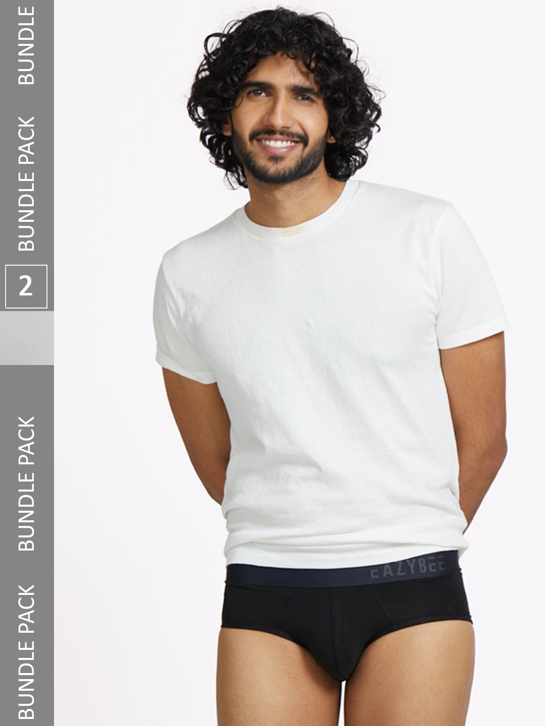 

Eazybee Men Pack Of 2 Eco-Super Soft Anti Odour Basic Briefs, Black