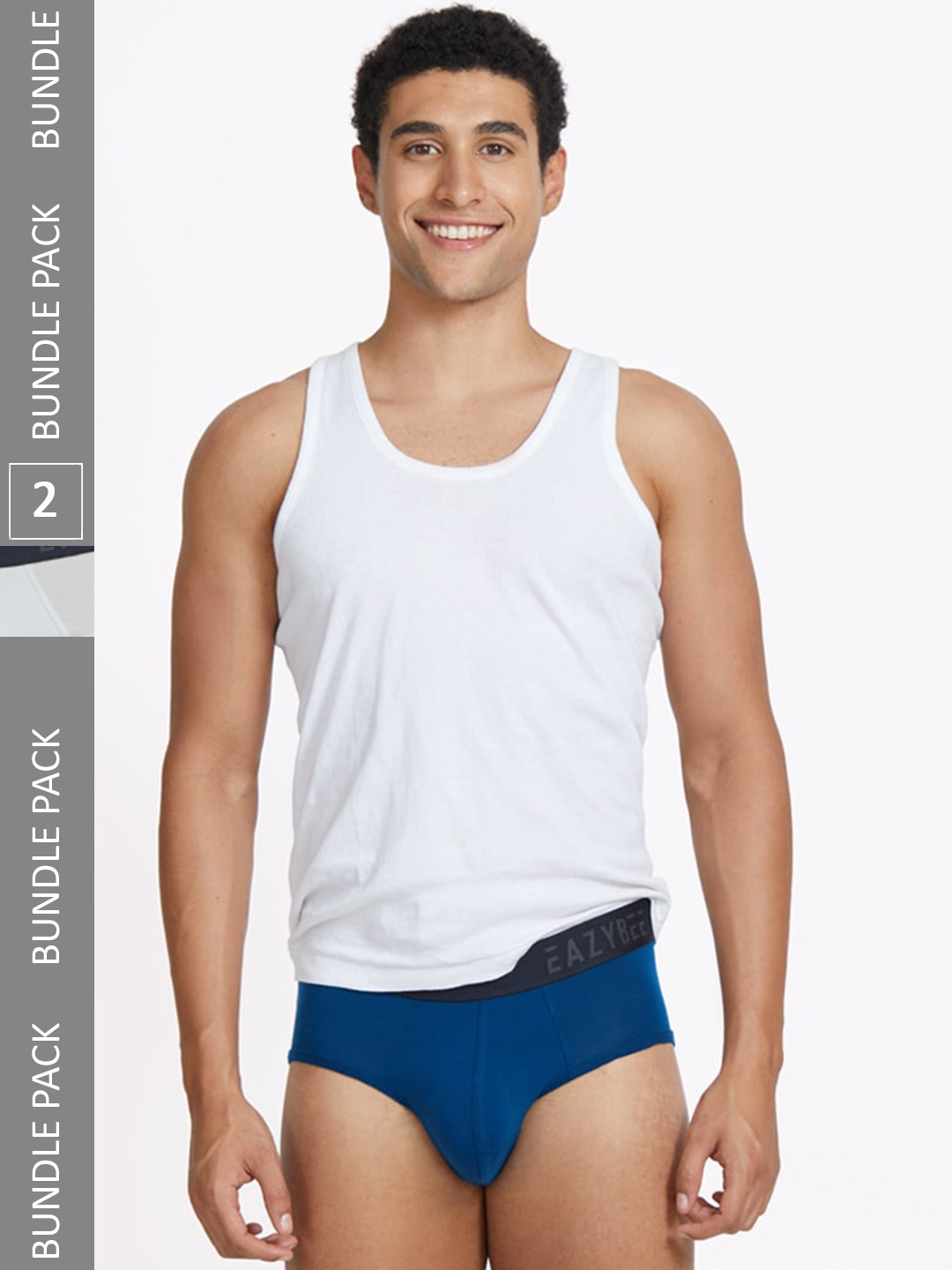 

Eazybee Men Pack Of 2 Mid-Rise Anti-Odour Basic Briefs- EZB2GBLU-L, Teal