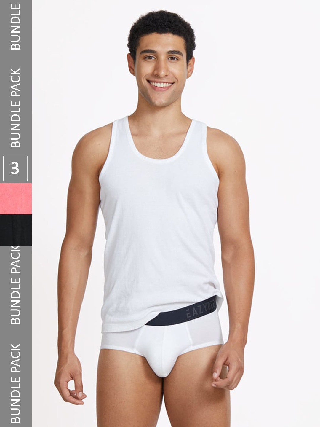 

Eazybee Men Pack Of 3 Mid-Rise Anti-Odour Basic Briefs- EZB3BWSR-S, White