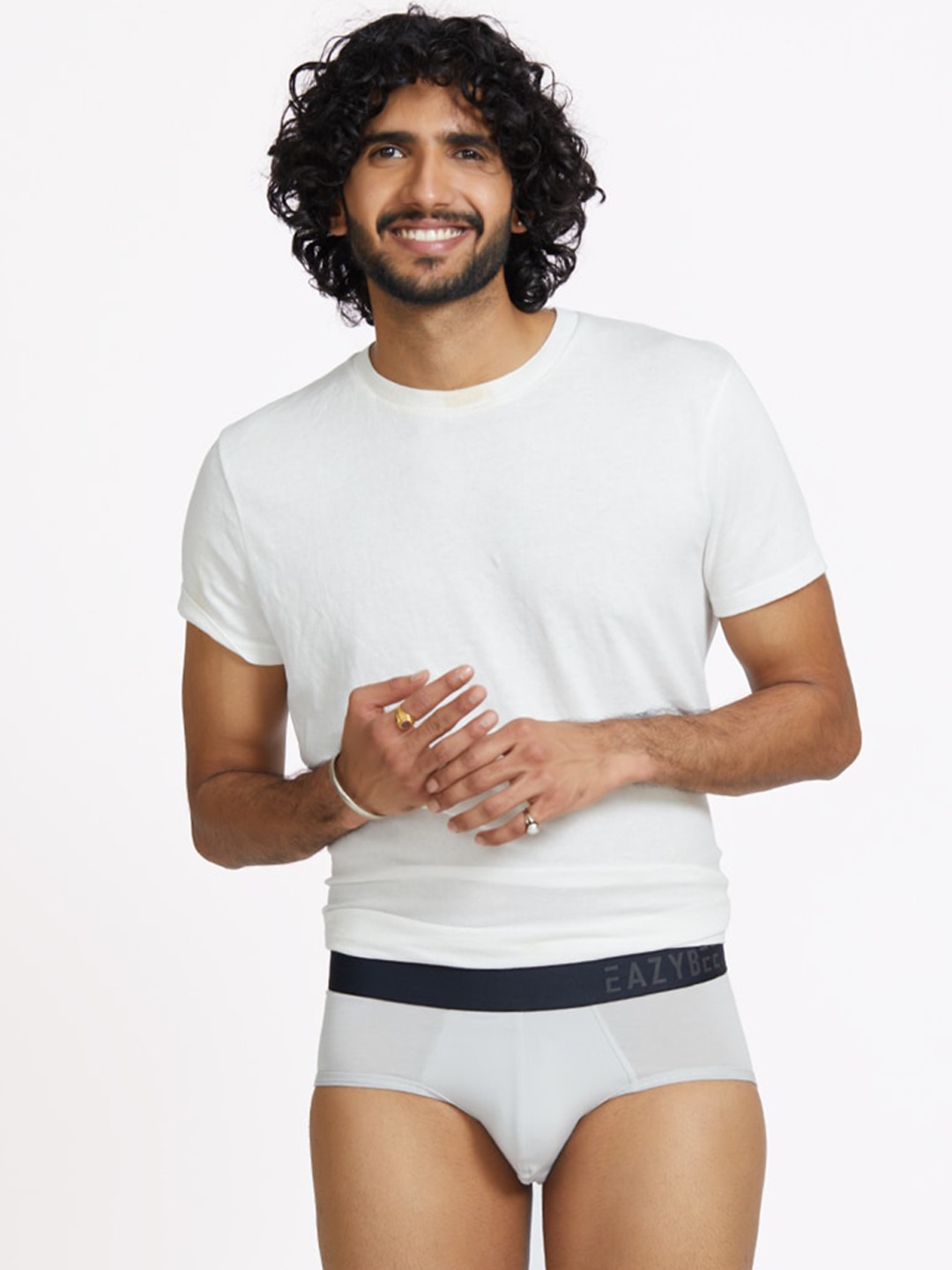 

Eazybee Men Mid-Rise Eco-Super Basic Briefs- EZB1G-M, Grey