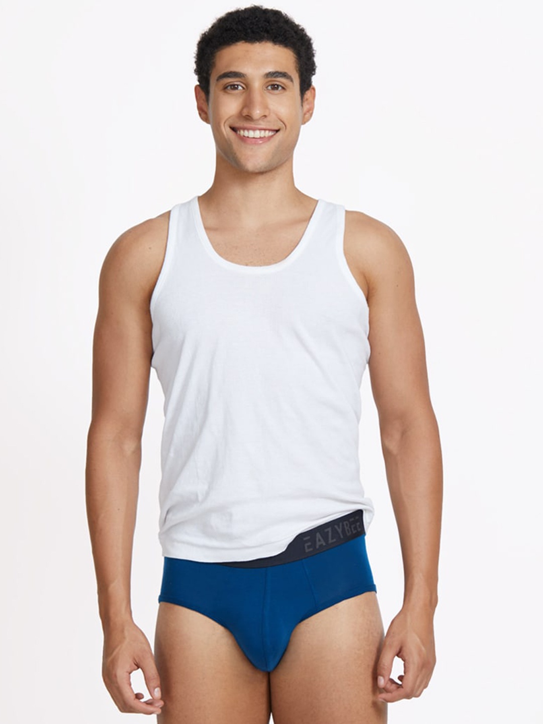 

Eazybee Men Mid-Rise Anti-Odour Basic Briefs- EZB1BLU-S, Teal