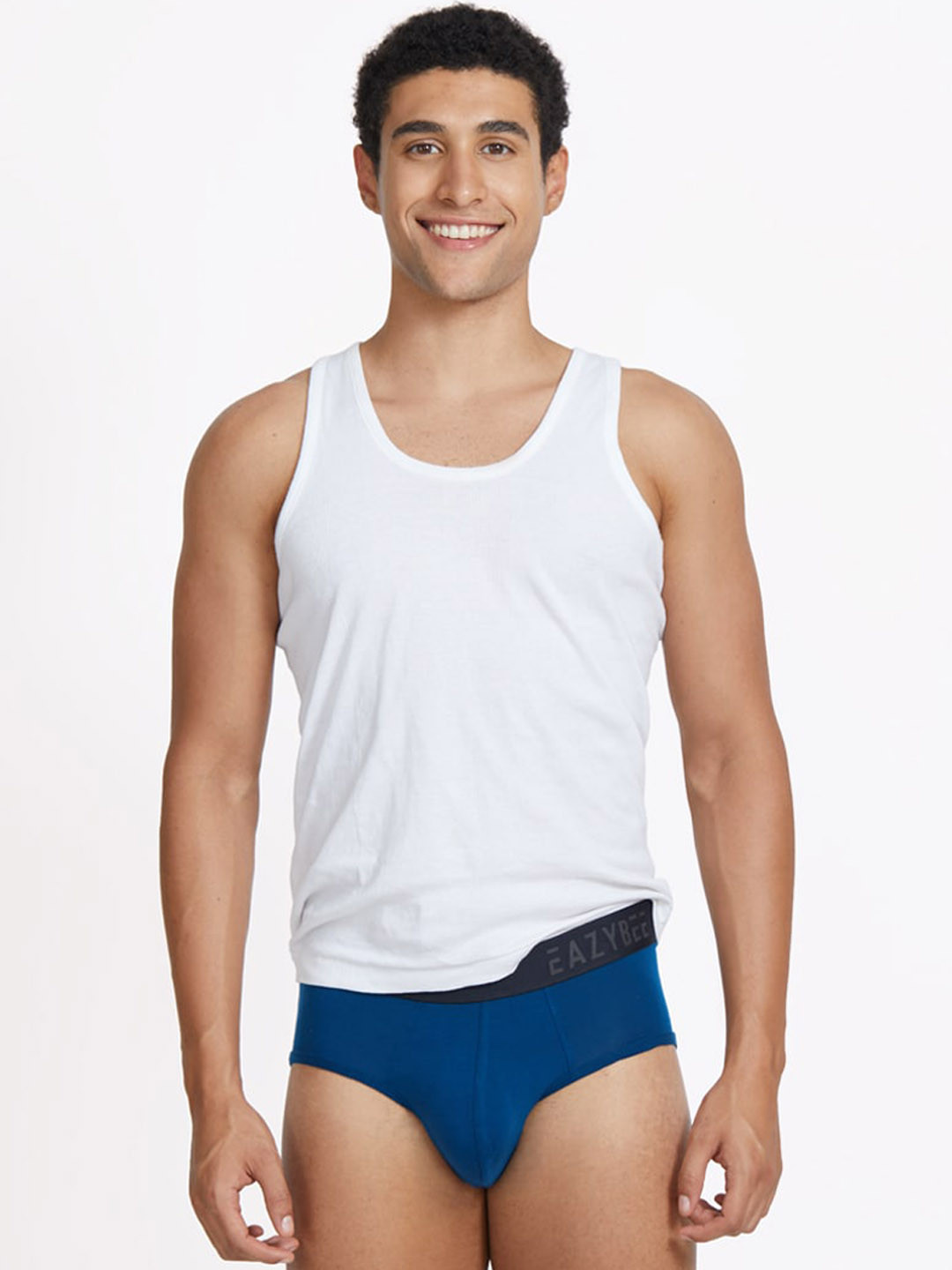 

Eazybee Men Mid-Rise Anti-Odour Basic Briefs- EZB1BLU-XL, Teal