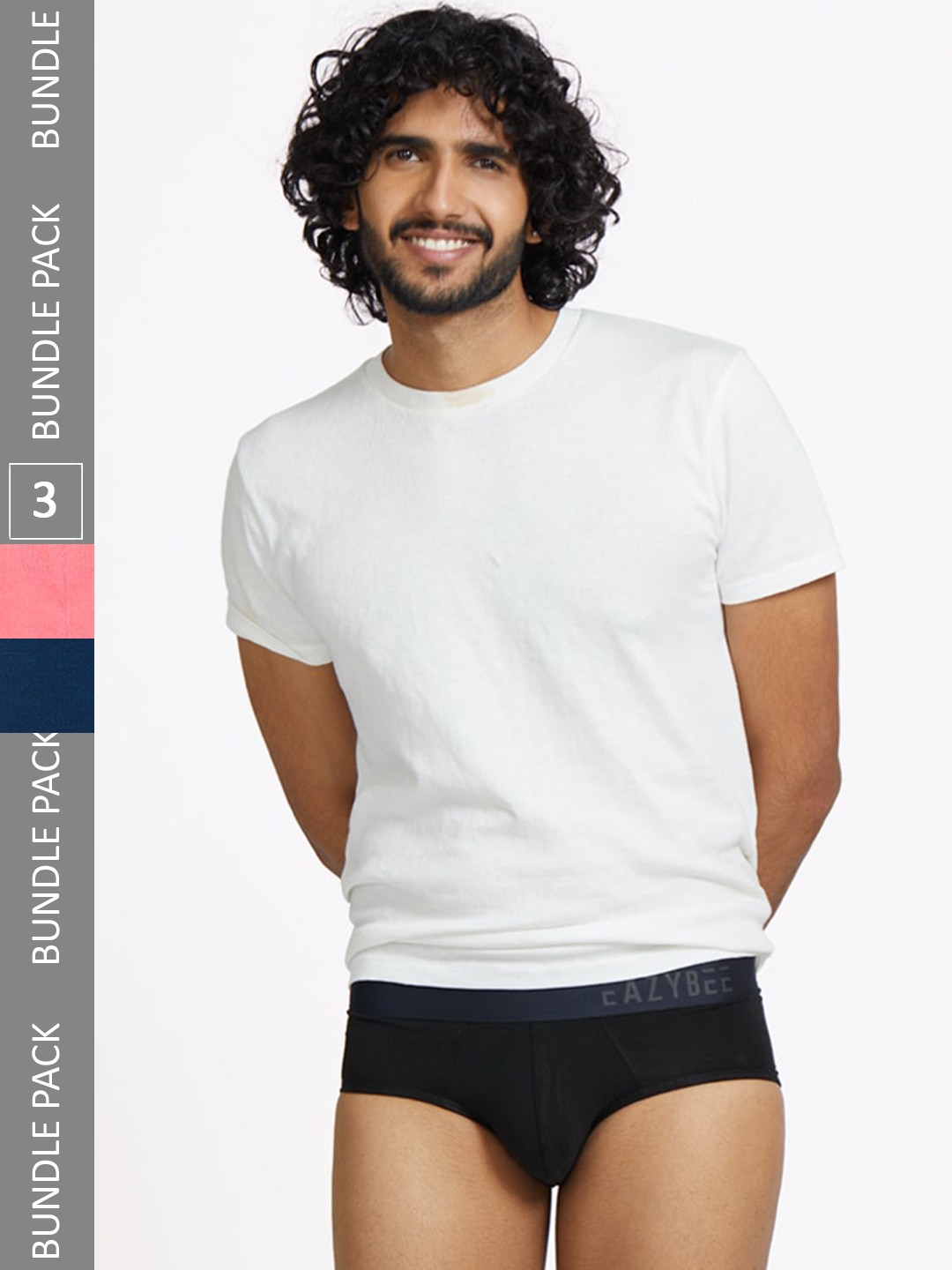

Eazybee Men Pack Of 3 Anti Odour Eco-Super Soft Basic Briefs EZB3BBLUSR-M, Blue