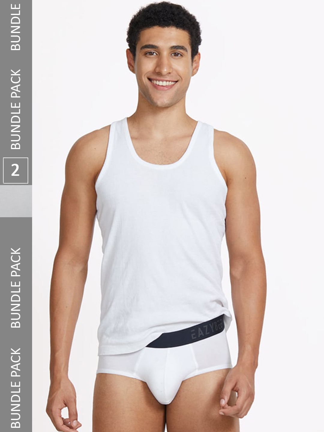 

Eazybee Men Pack Of 2 Anti Odour Eco-Super Soft Basic Briefs EZB2WG-L, White