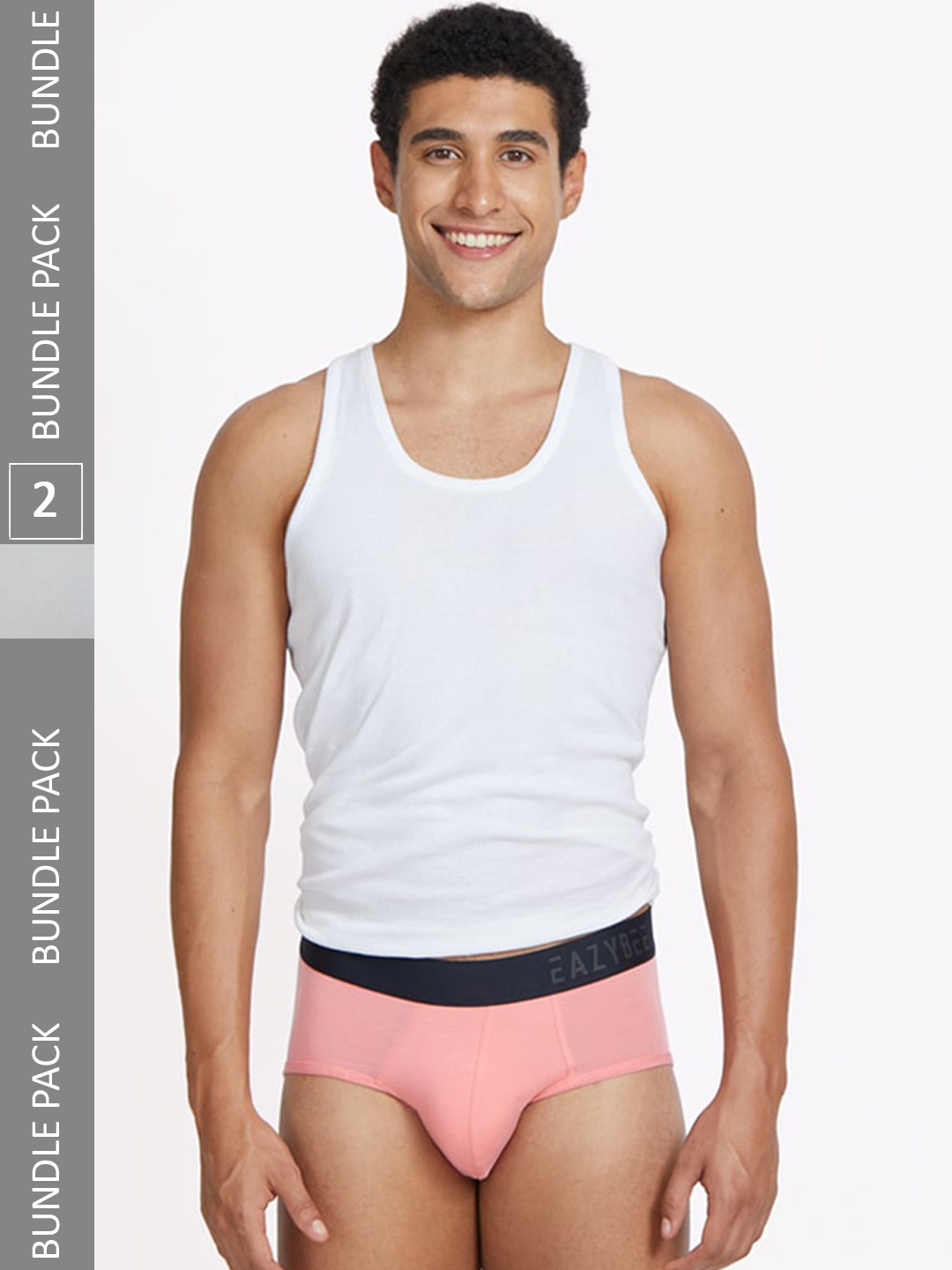 

Eazybee Men Pack Of 2 Anti Odour Eco-Super Soft Basic Briefs EZB2GSR-M, Grey