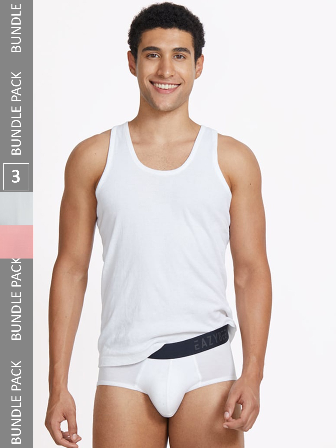 

Eazybee Men Pack Of 3 Anti Odour Eco-Super Soft Basic Briefs EZB3WGSR-S, Pink