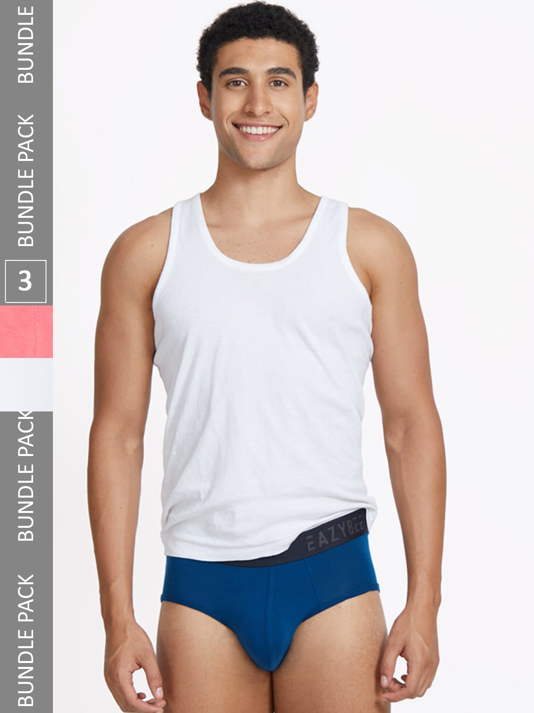 

Eazybee Men Pack Of 3 Anti Odour Eco-Super Soft Basic Briefs EZB3WBLUSR-S, White