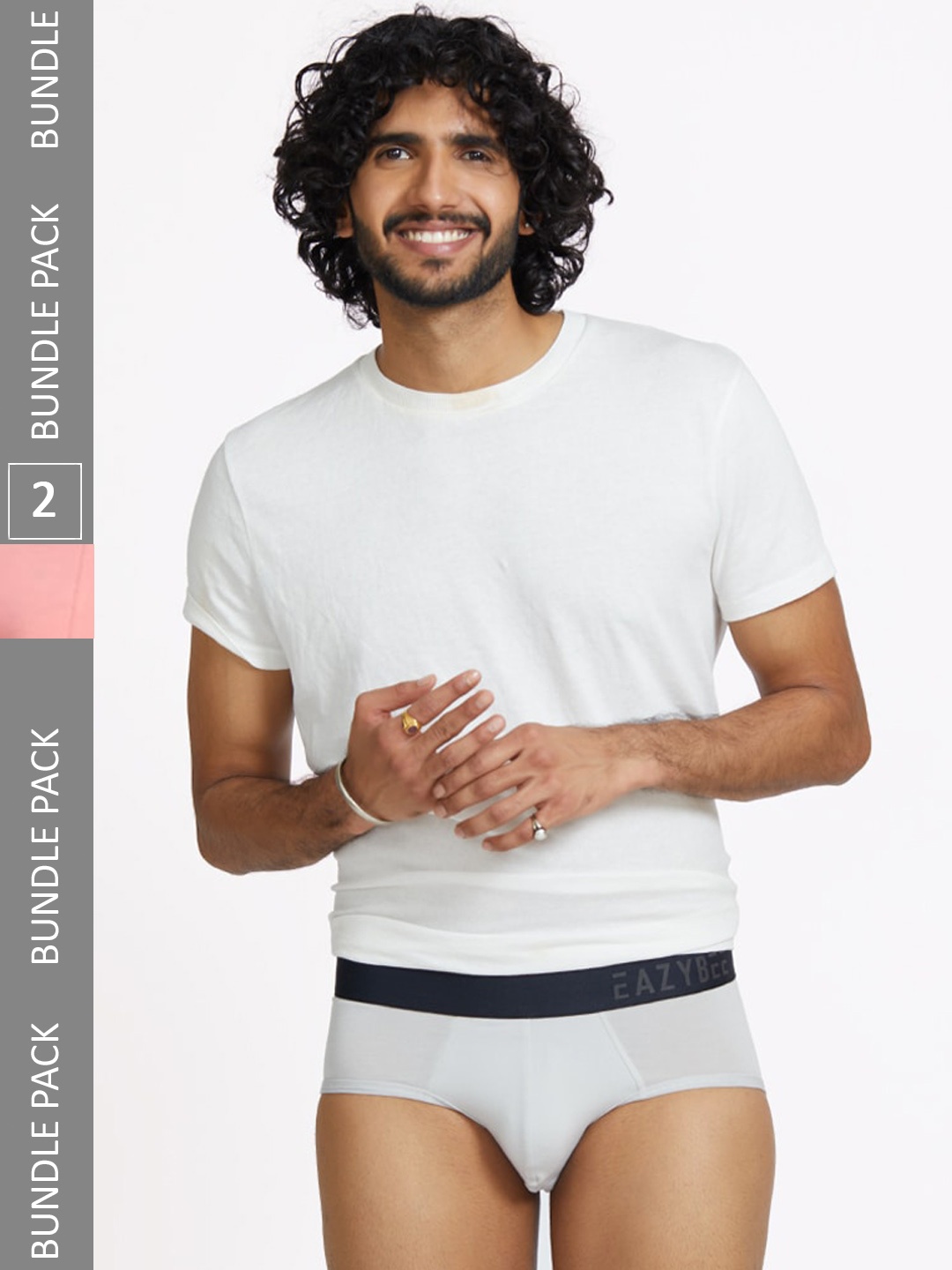 

Eazybee Men Pack Of 2 Anti Odour Eco-Super Soft Basic Briefs EZB2GSR-XL, Grey
