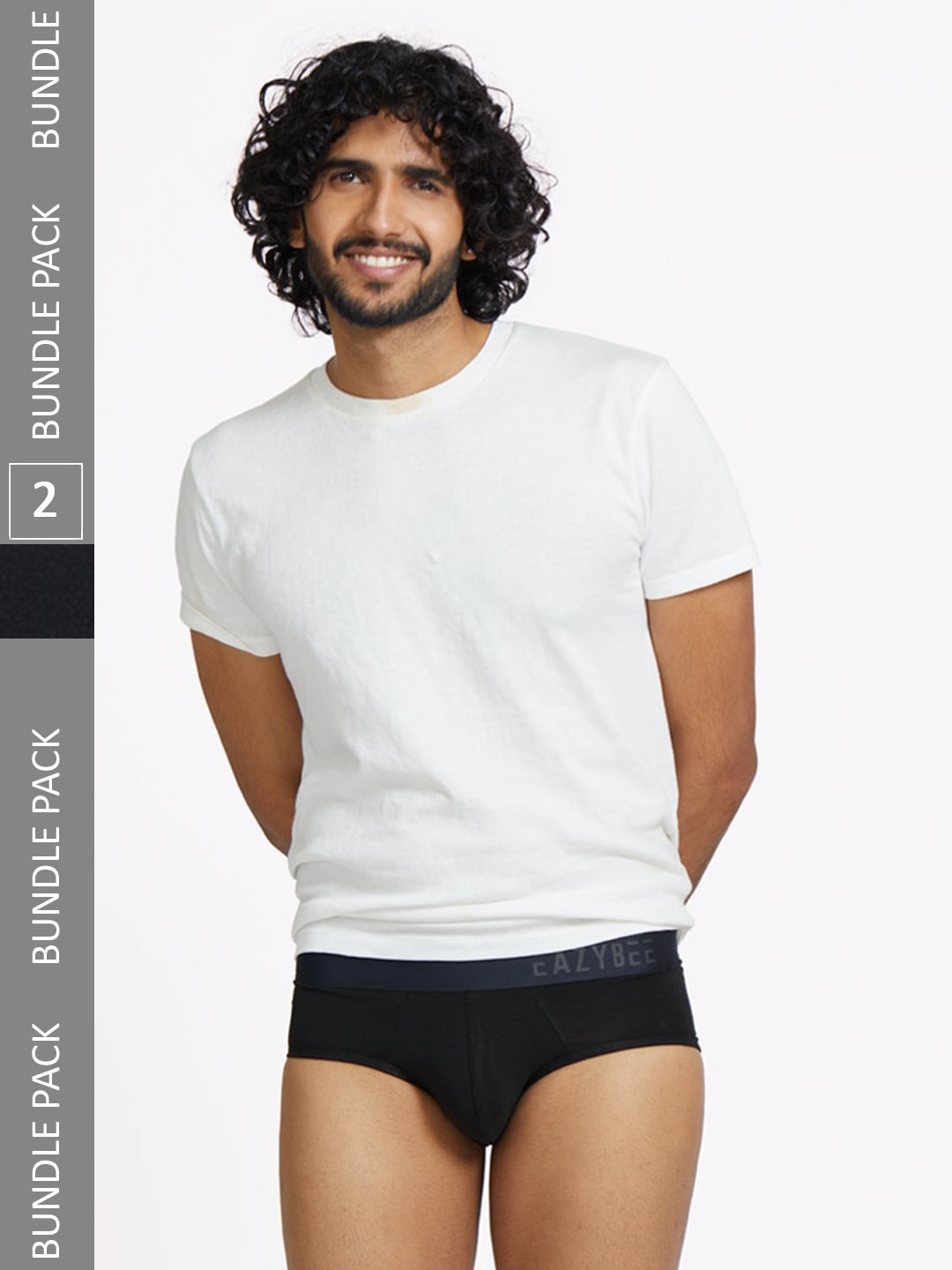 

Eazybee Men Pack Of 2 Eco-Super Soft Anti-Odour Tencel Basic Briefs EZB2BW-XL, Black