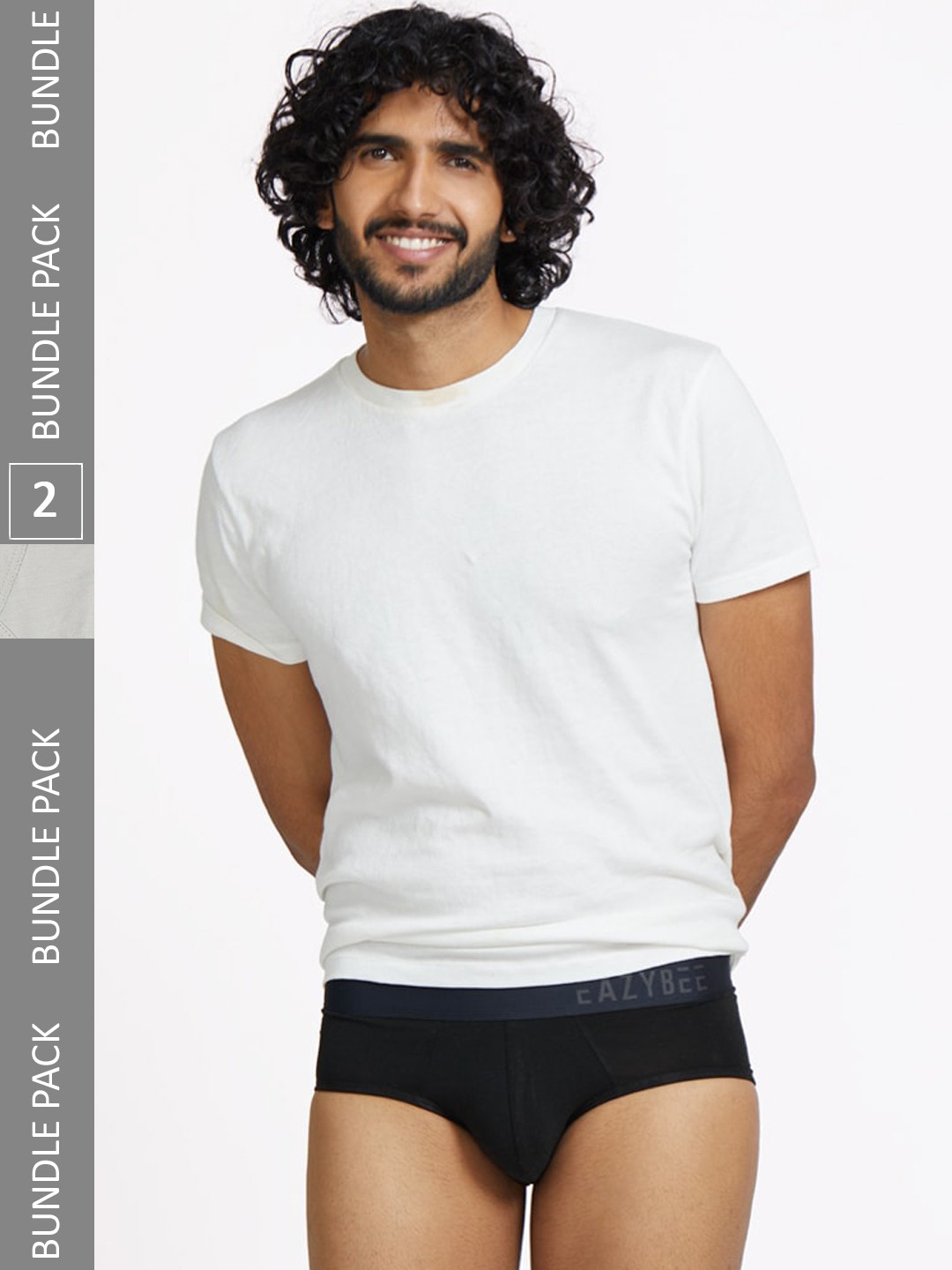 

Eazybee Pack of 2 Mid-Rise Anti-Odor Tencel Briefs EZB2BG-L, Black