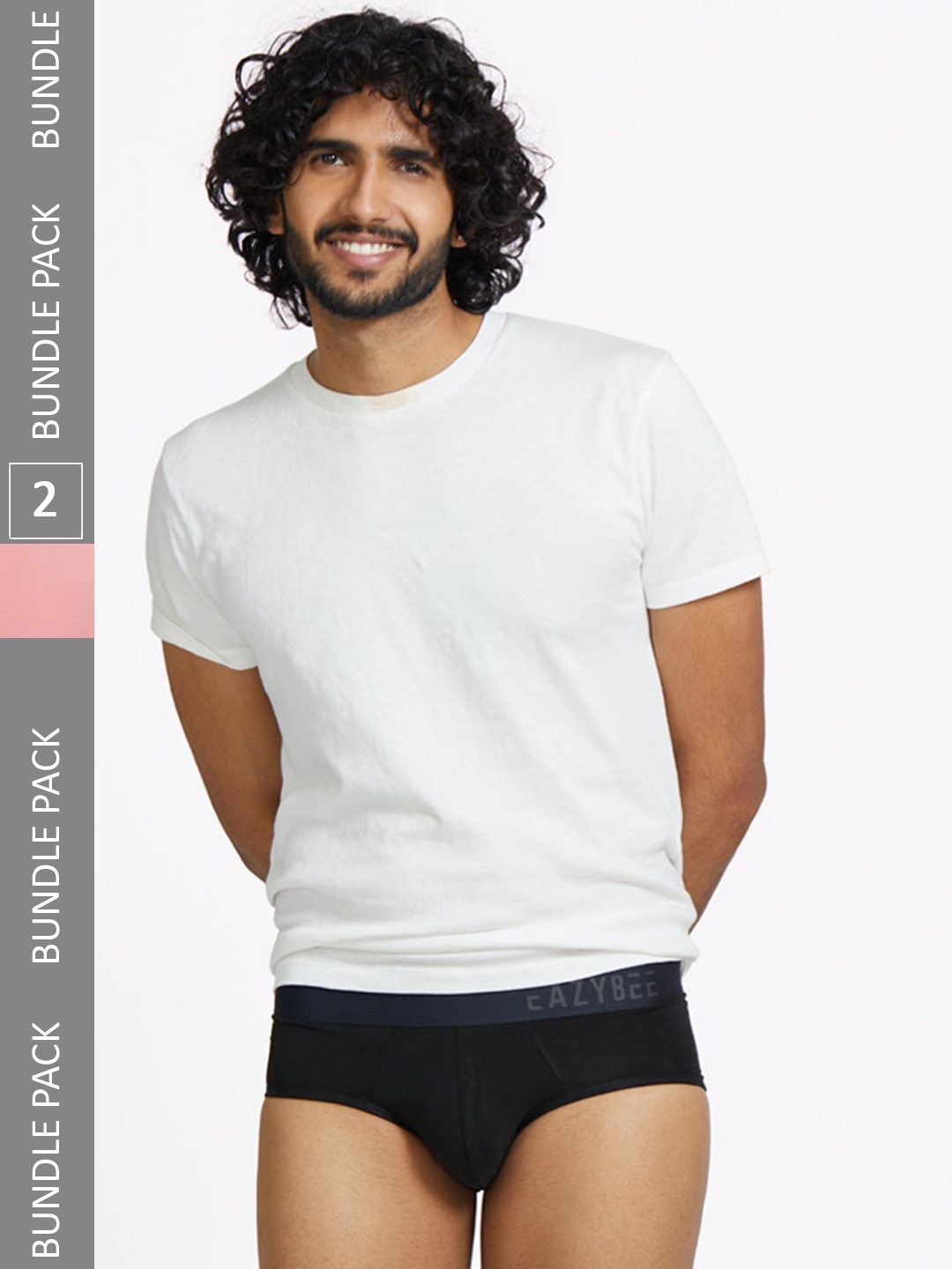 

Eazybee Men Pack Of 2 Basic Tencel Briefs EZB2BSR-L, Black
