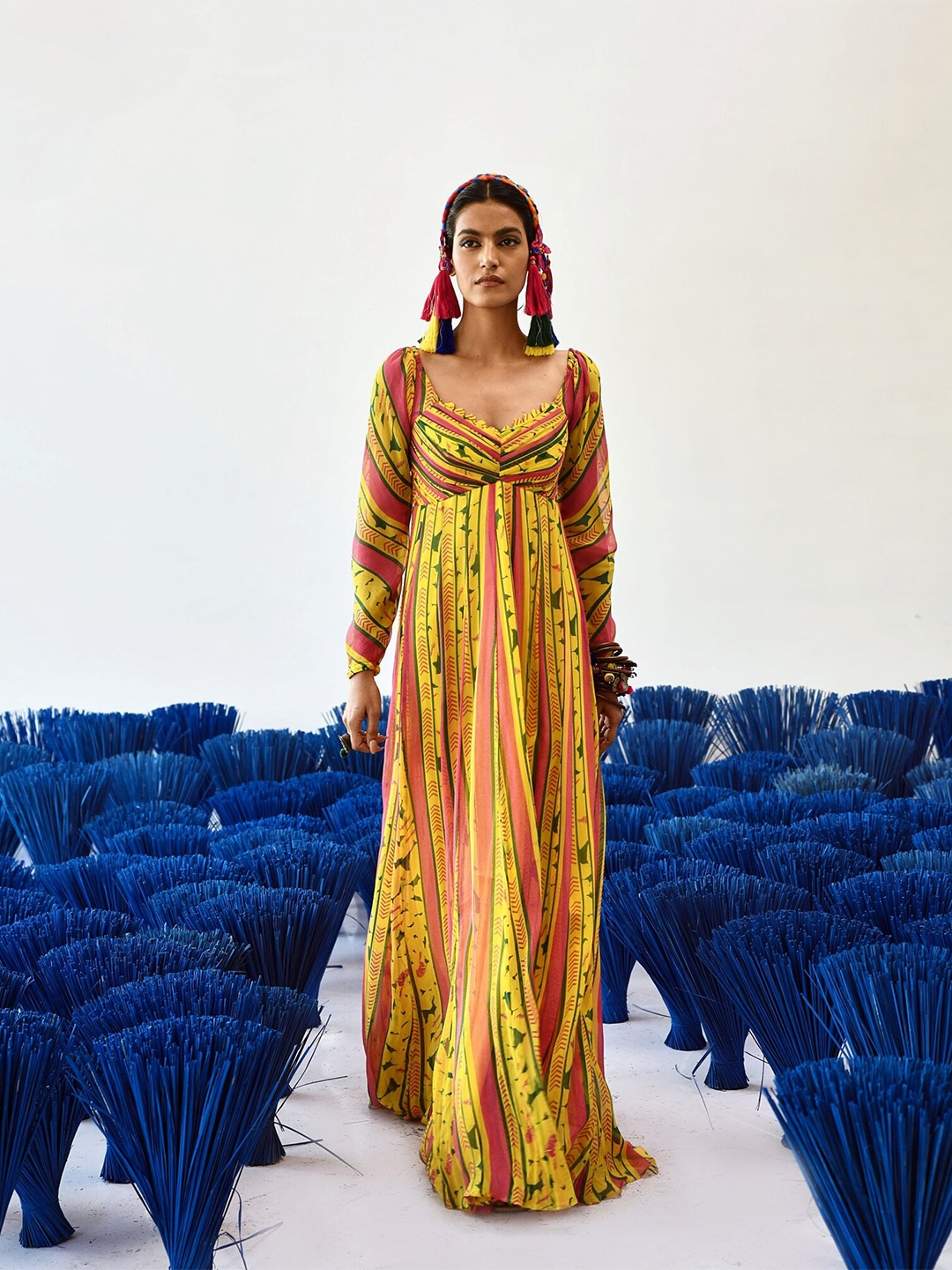 

Baise Gaba Printed Chiffon Maxi Dress, Yellow