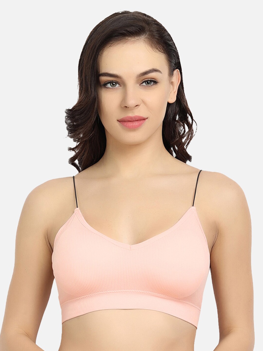 

Gopalvilla Lightly Padded Cotton Seamless Bralette Bra, Pink