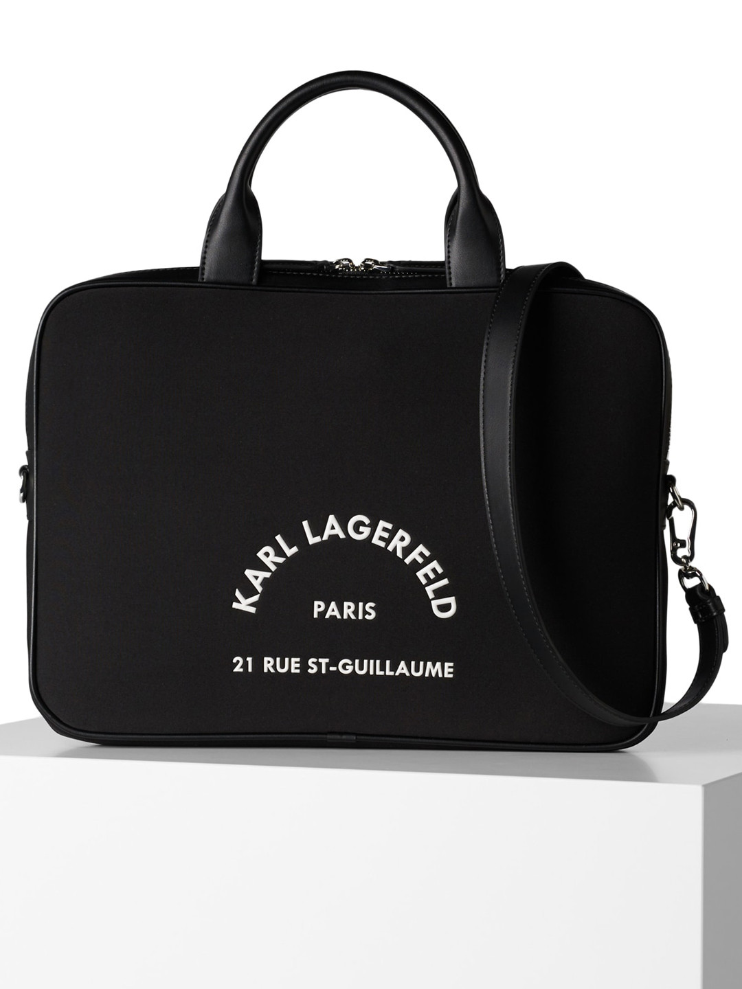 

Karl Lagerfeld Leather Structured Handheld Bag, Black
