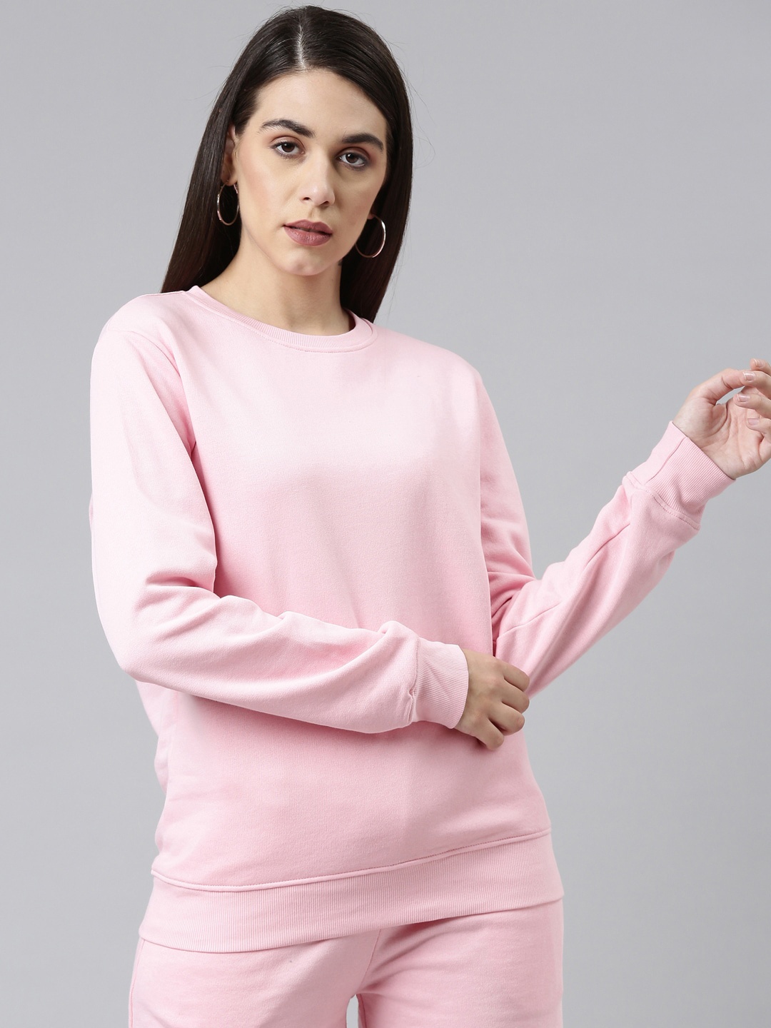 

TWIN BIRDS Women Cotton Sweatshirt, Pink