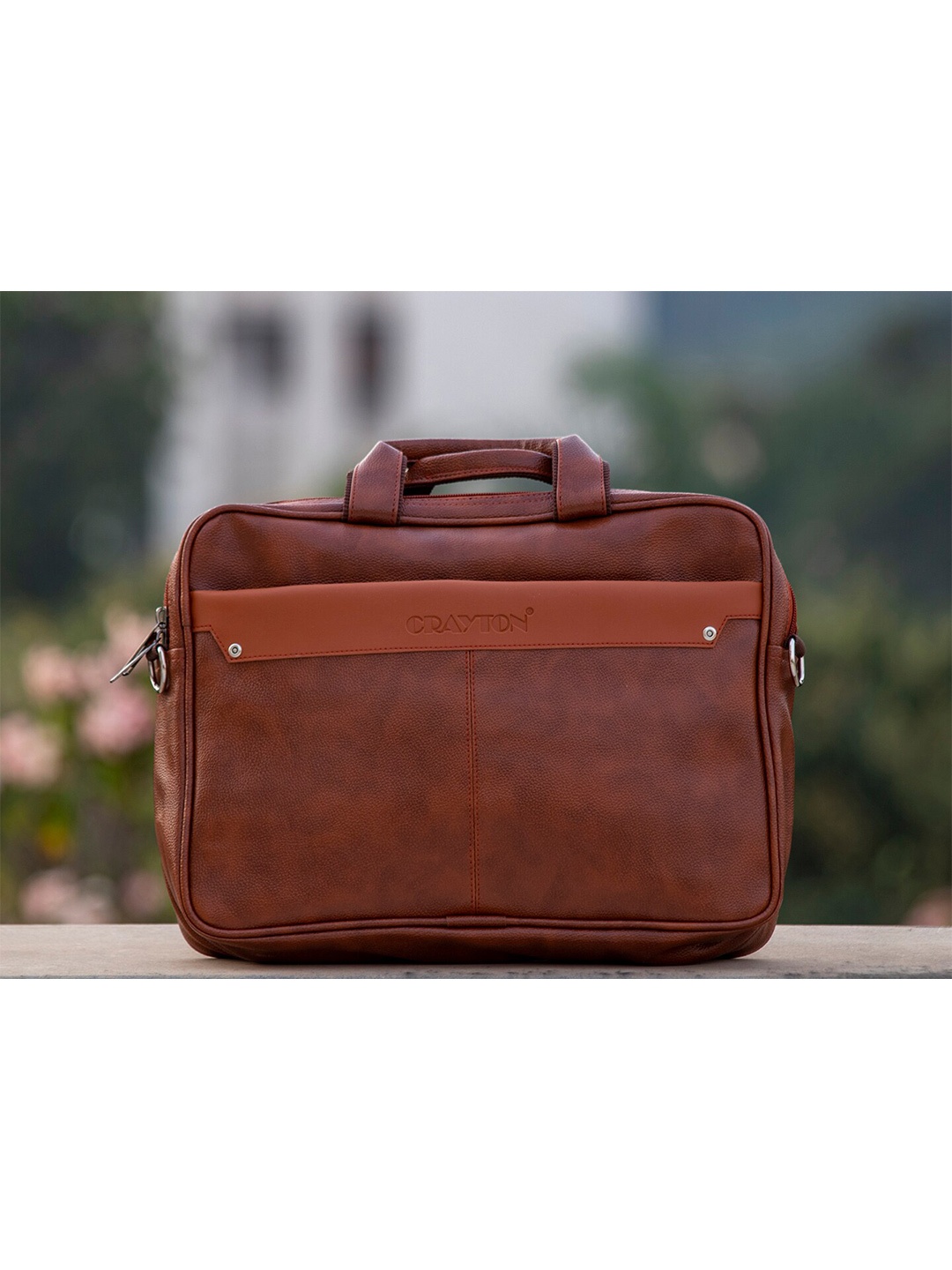 

CRAYTON Vegan Leather Laptop Bag, Brown