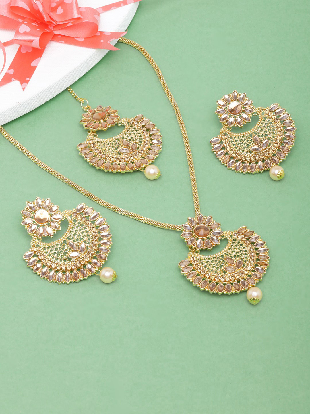 

Anouk Gold-Plated Stones-Studded Jewellery Set