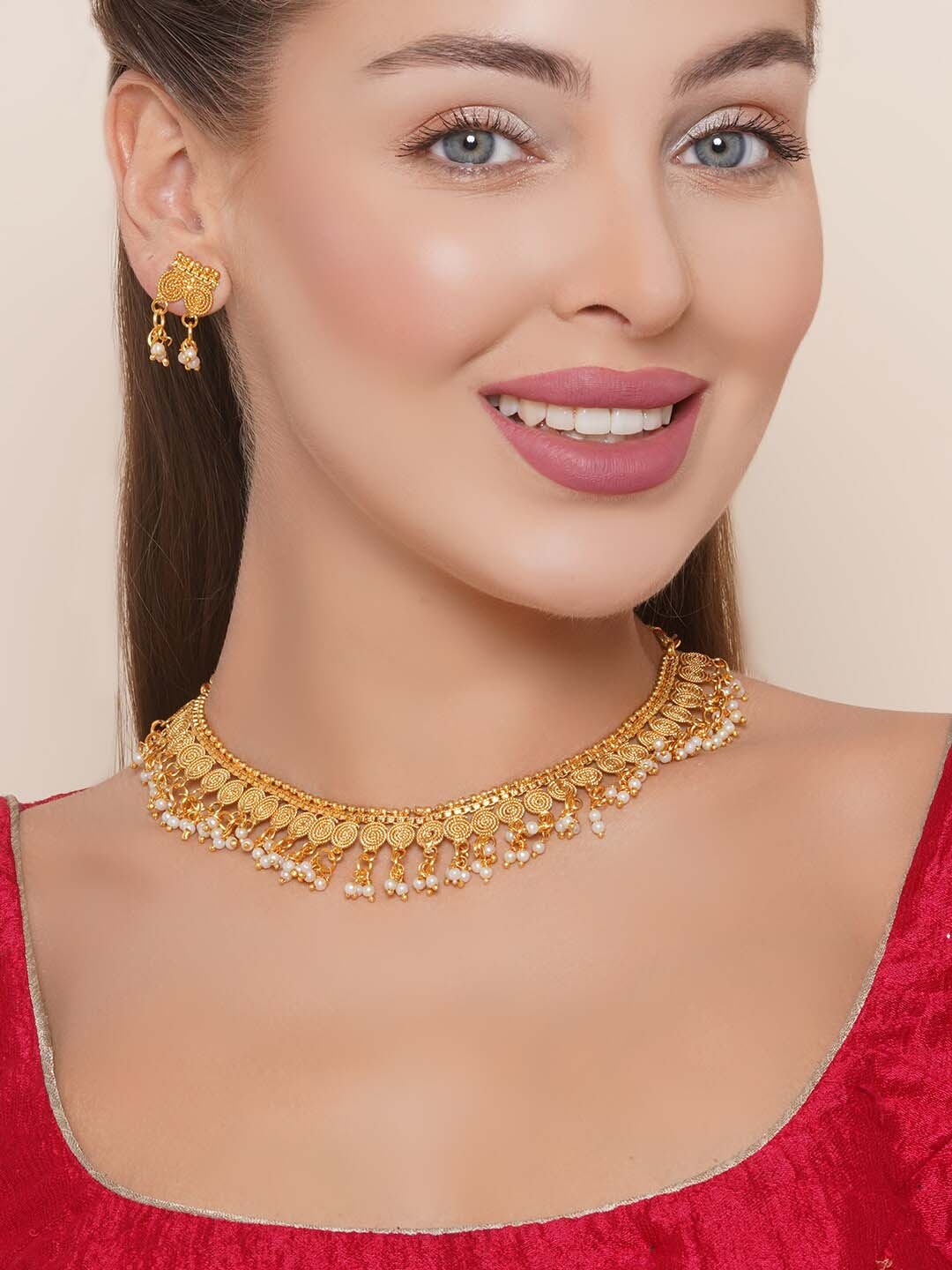 

Anouk Gold-Plated & Bead Studded Jewellery Set