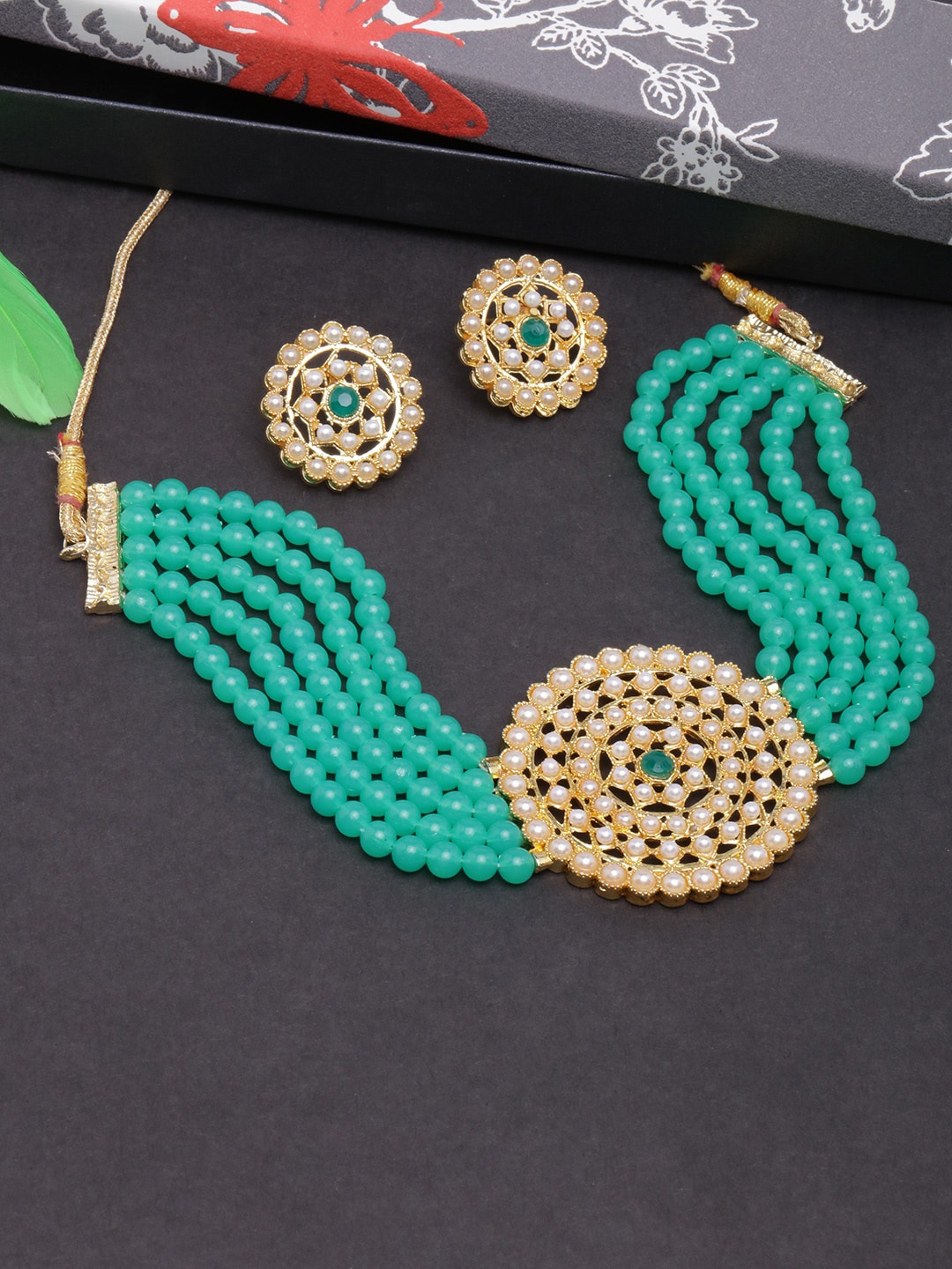 

Anouk Gold-Plated Stones-Studded Jewellery Set