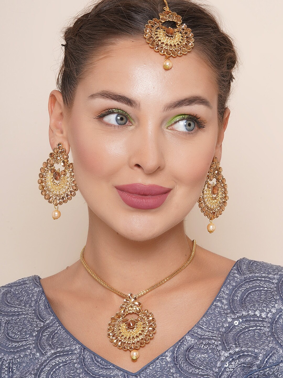 

Anouk Gold-Plated Stone-Studded Jewellery Set