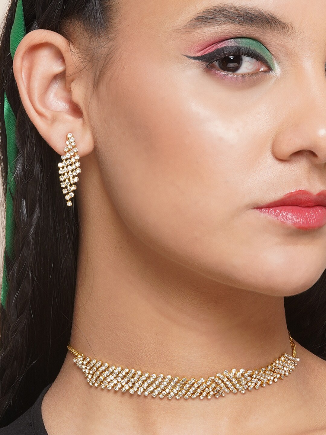 

Anouk Gold-Plated CZ-Studded Jewellery Set, White