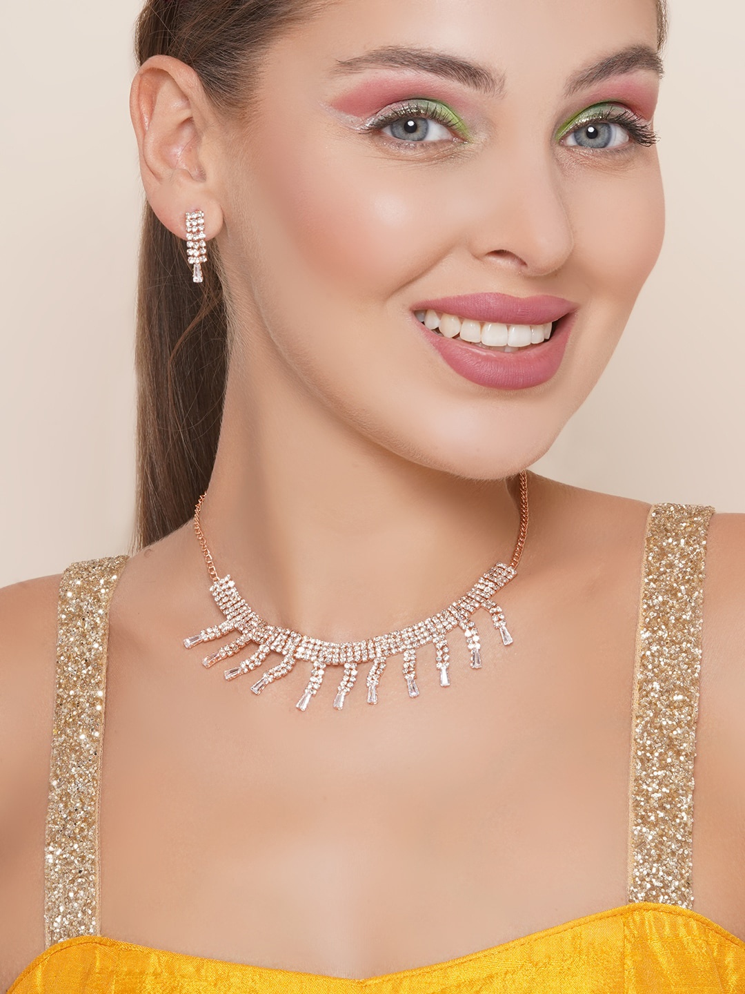 

Anouk Gold-Plated CZ Studded Jewellery Set, White