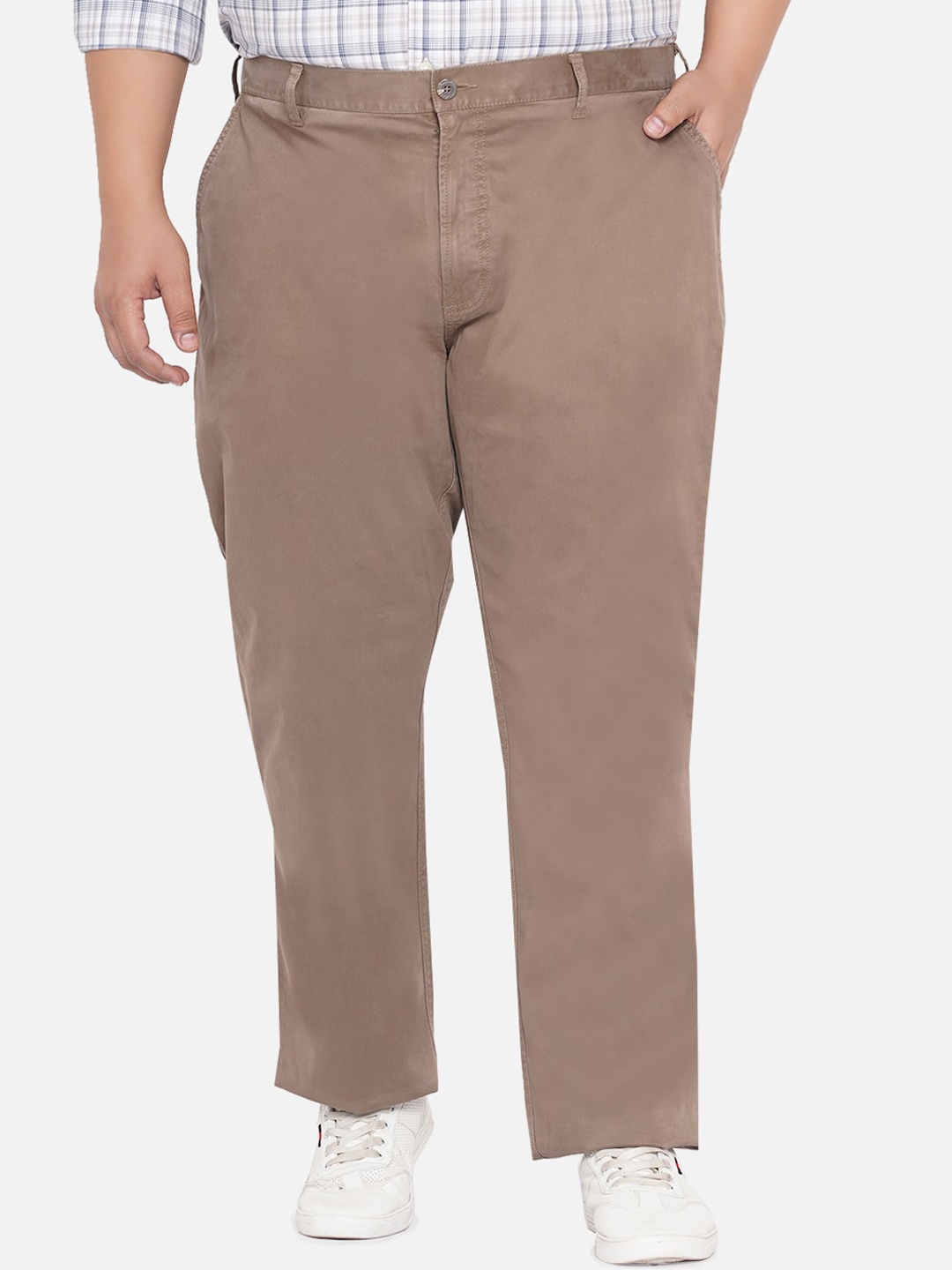 

Santonio Men Comfort Wrinkle Free Pure Cotton Regular Fit Trousers, Brown