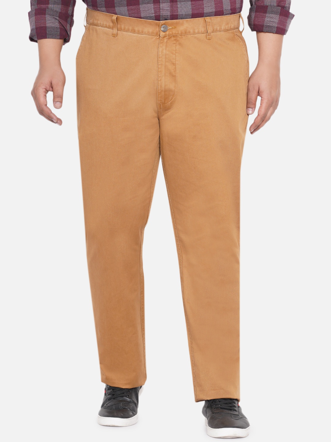 

Santonio Men Pure Cotton Plus Size Comfort Wrinkle Free Trousers, Tan