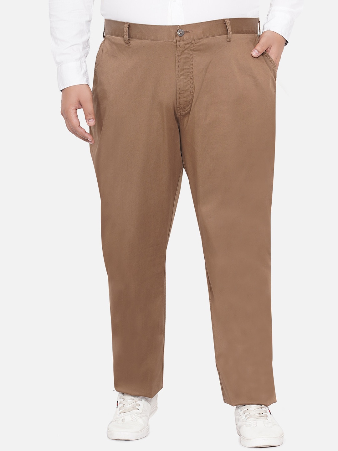 

Santonio Men Plus Size Pure Cotton Comfort Wrinkle Free Trousers, Brown
