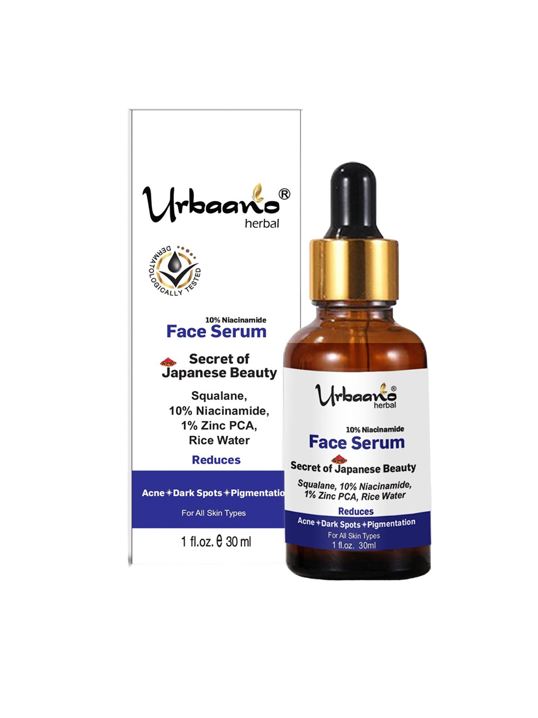 

Urbaano Herbal Squalane 10% Niacinamide Face Serum - 30ml, White