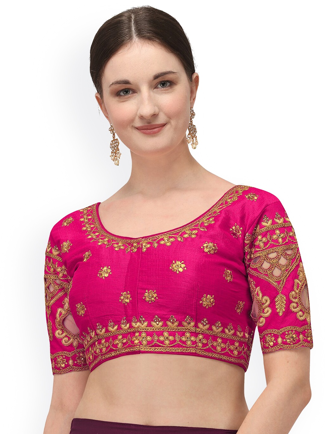 

Fab Dadu Embroidered Saree Blouse, Pink