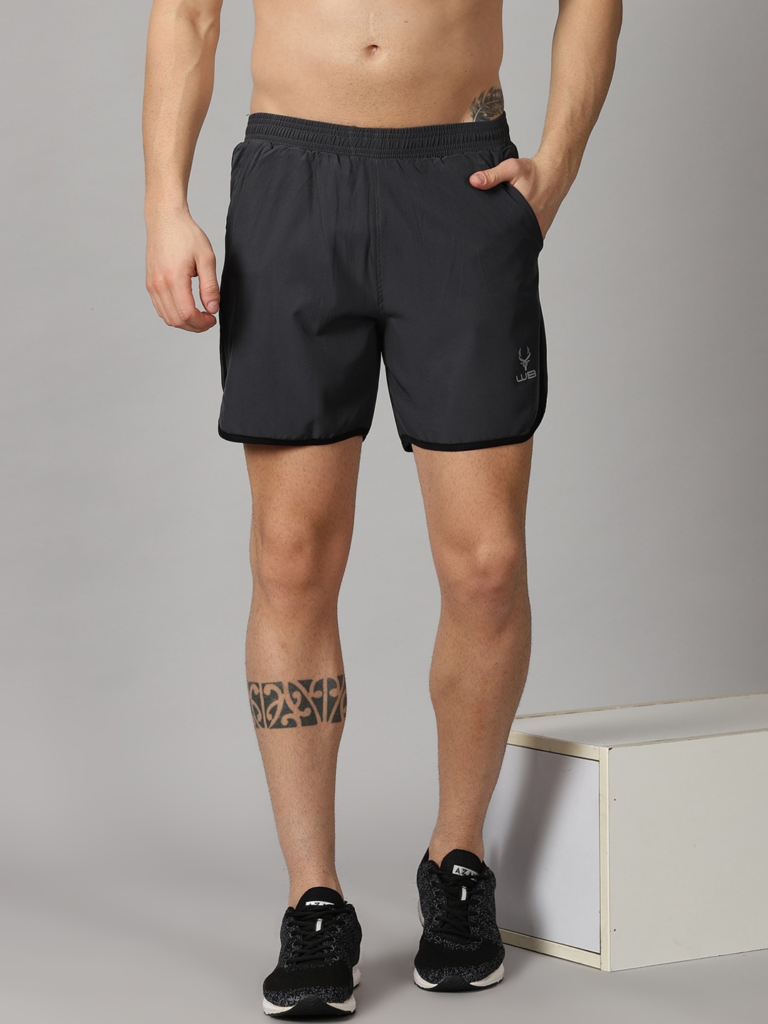 Wildbrocket Men Training or Gym Sports Shorts, Grey