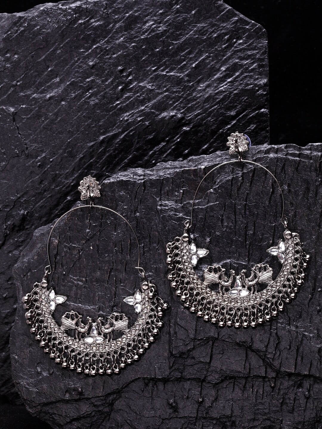 

VENI Silver Plated Contemporary Half Hoop Earrings