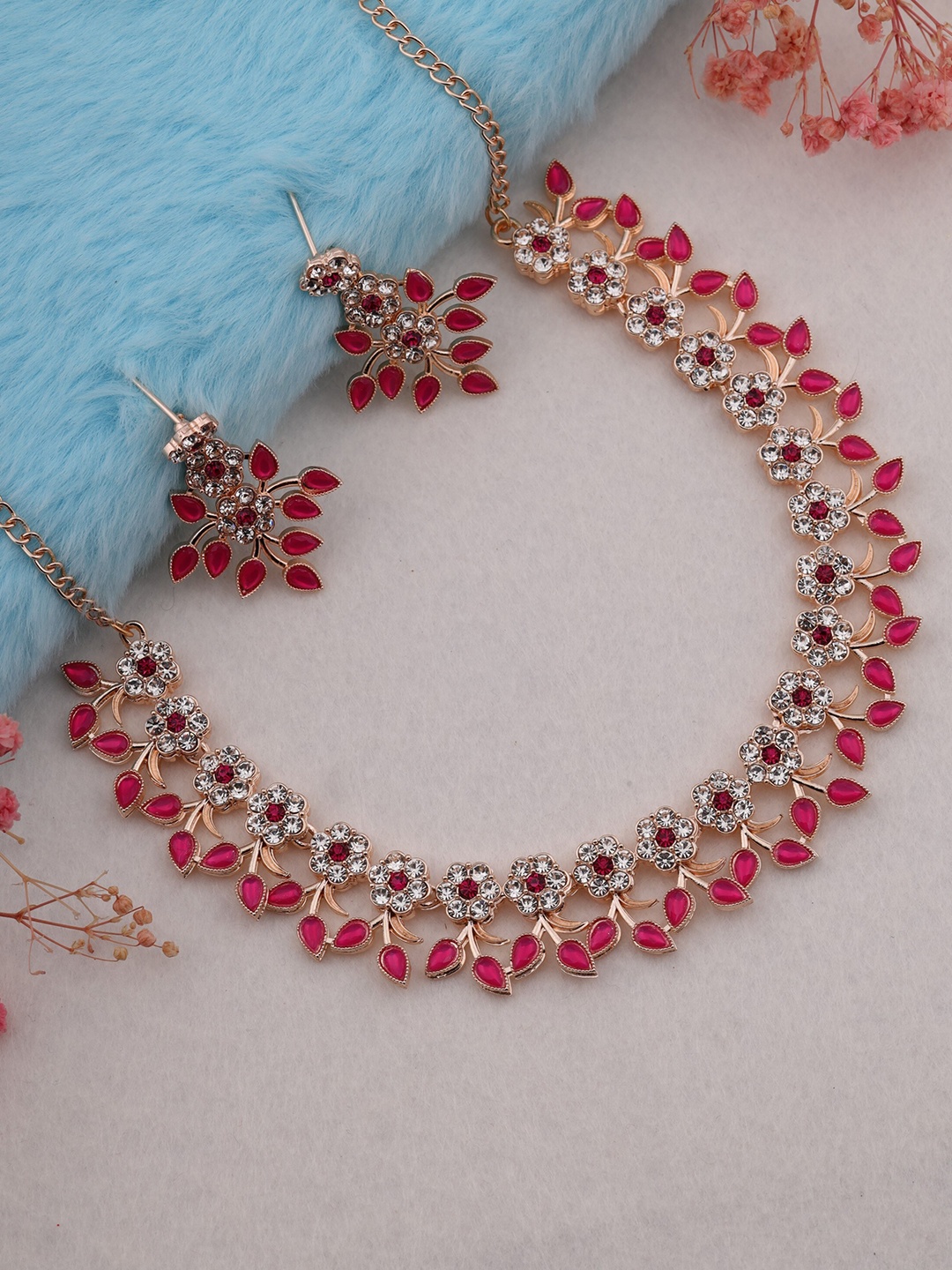 

Brado Jewellery Rose Gold-Plated & AD-Studded Jewellery Set