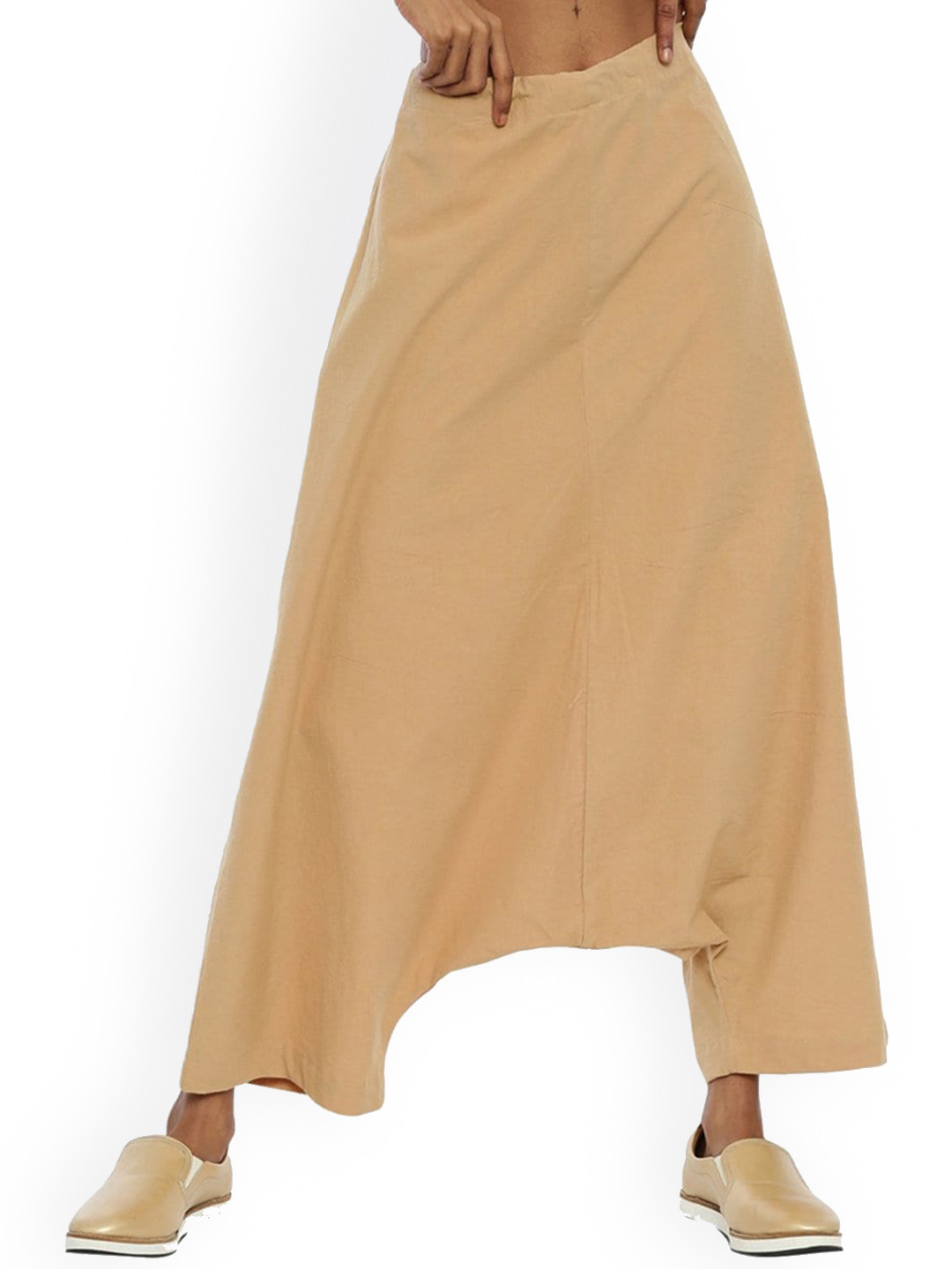 

GRASS by Gitika Goyal Women Relaxed Loose Fit Cotton Trousers, Beige