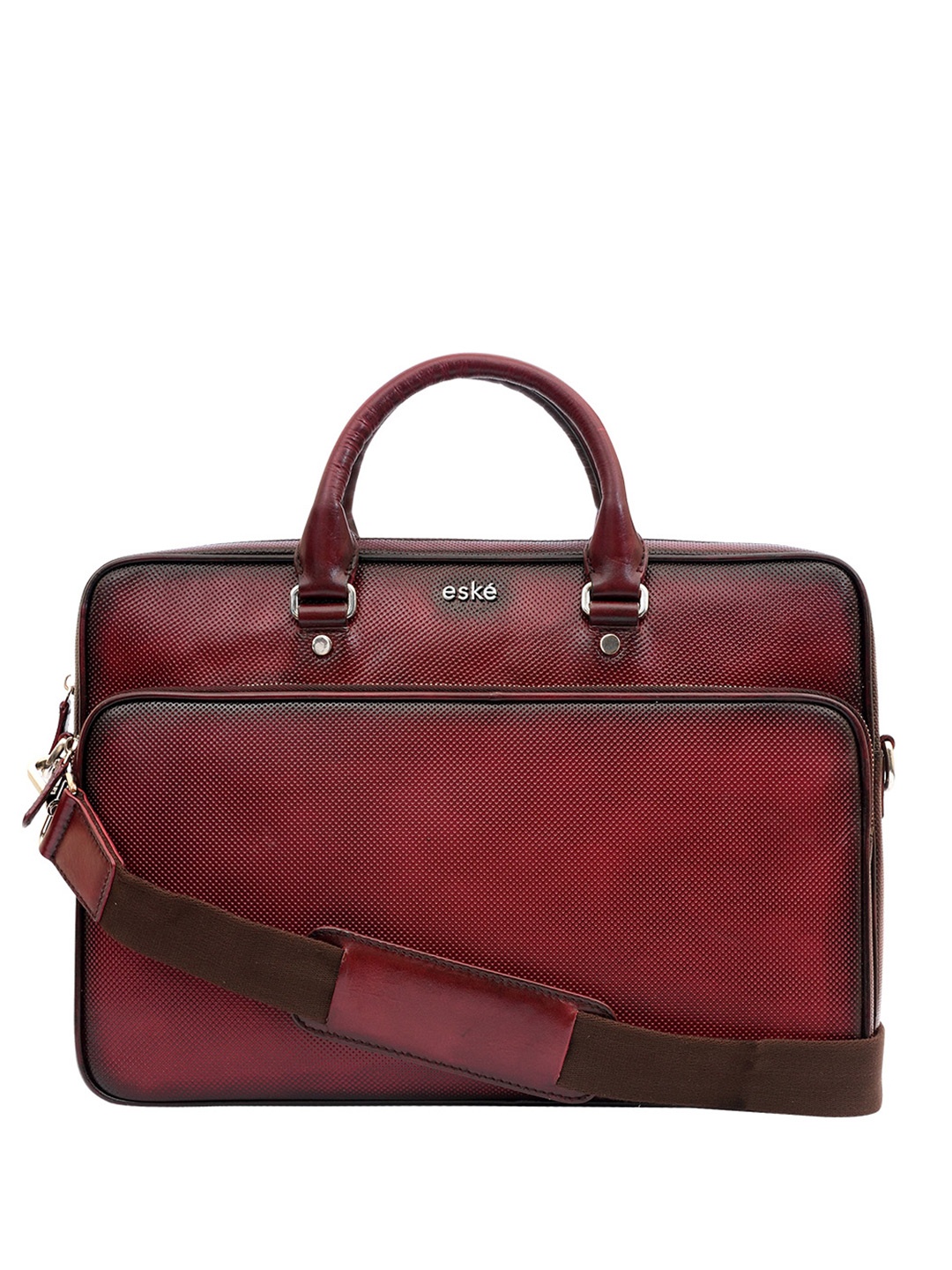 

Eske Harold Leather Textured Upto 16inch Laptop Messenger Bag, Maroon