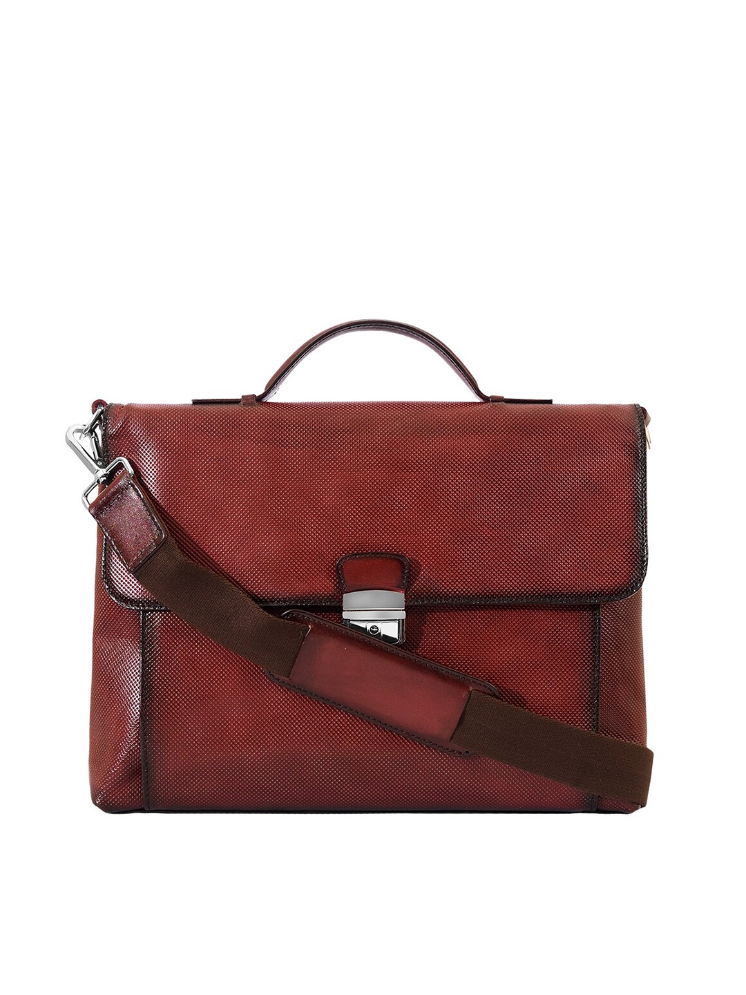 

Eske Men Textured Leather Laptop Bag, Maroon