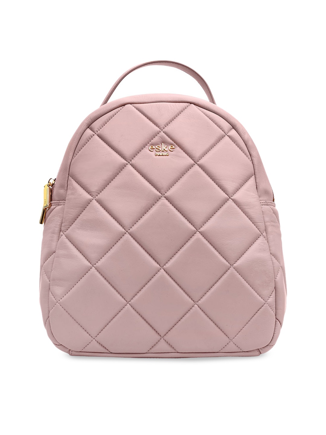 

Eske Leather Structured Handheld Bag with Quilted, Rose