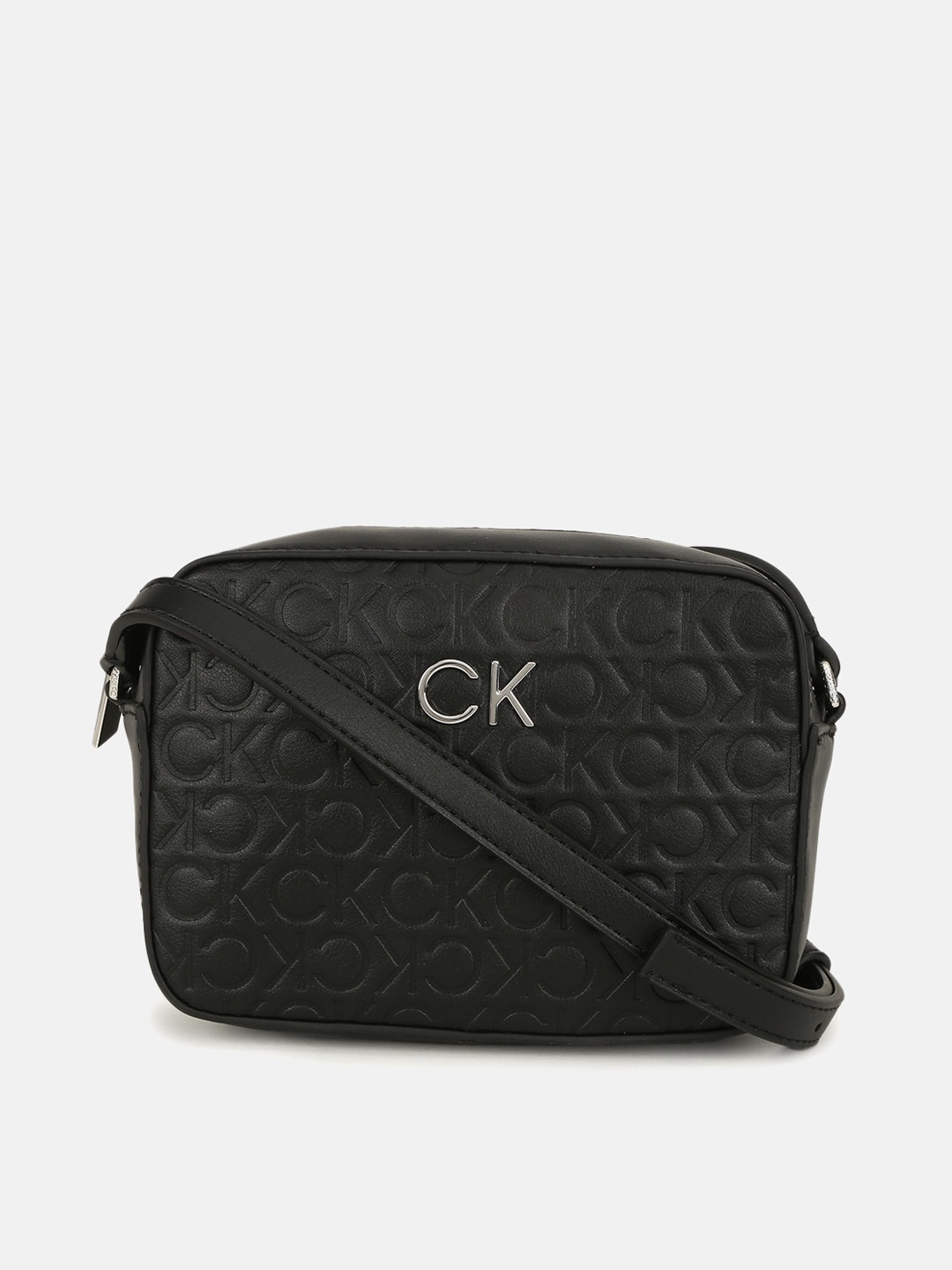 

Calvin Klein Jeans Structured Quilted Sling Bag, Black