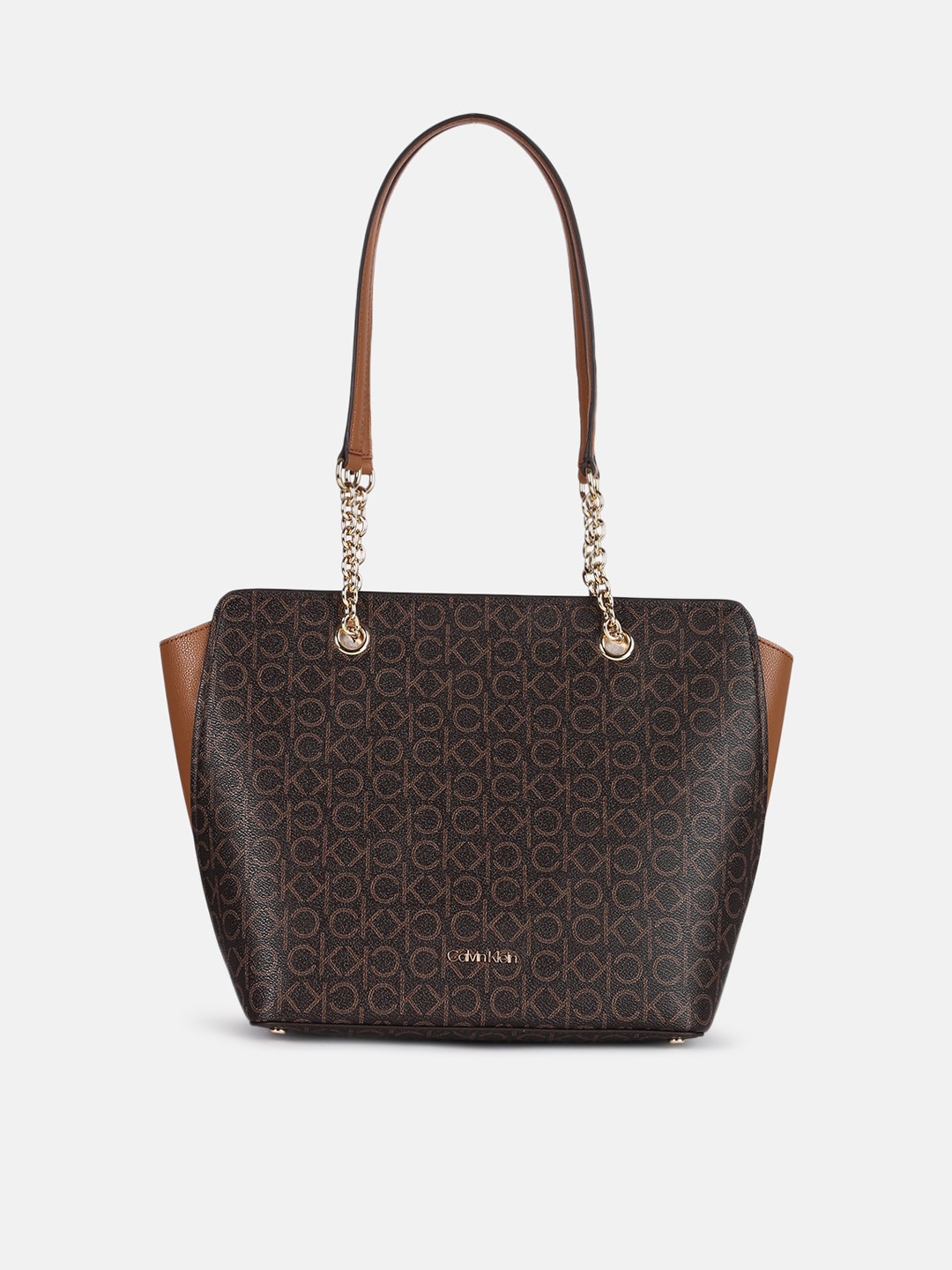 

Calvin Klein Jeans Printed Structured Shoulder Bag, Brown