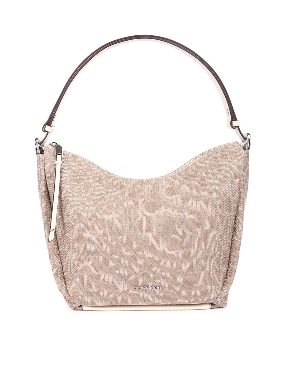 

Calvin Klein Jeans Printed Oversized Structured Hobo Bag, Beige
