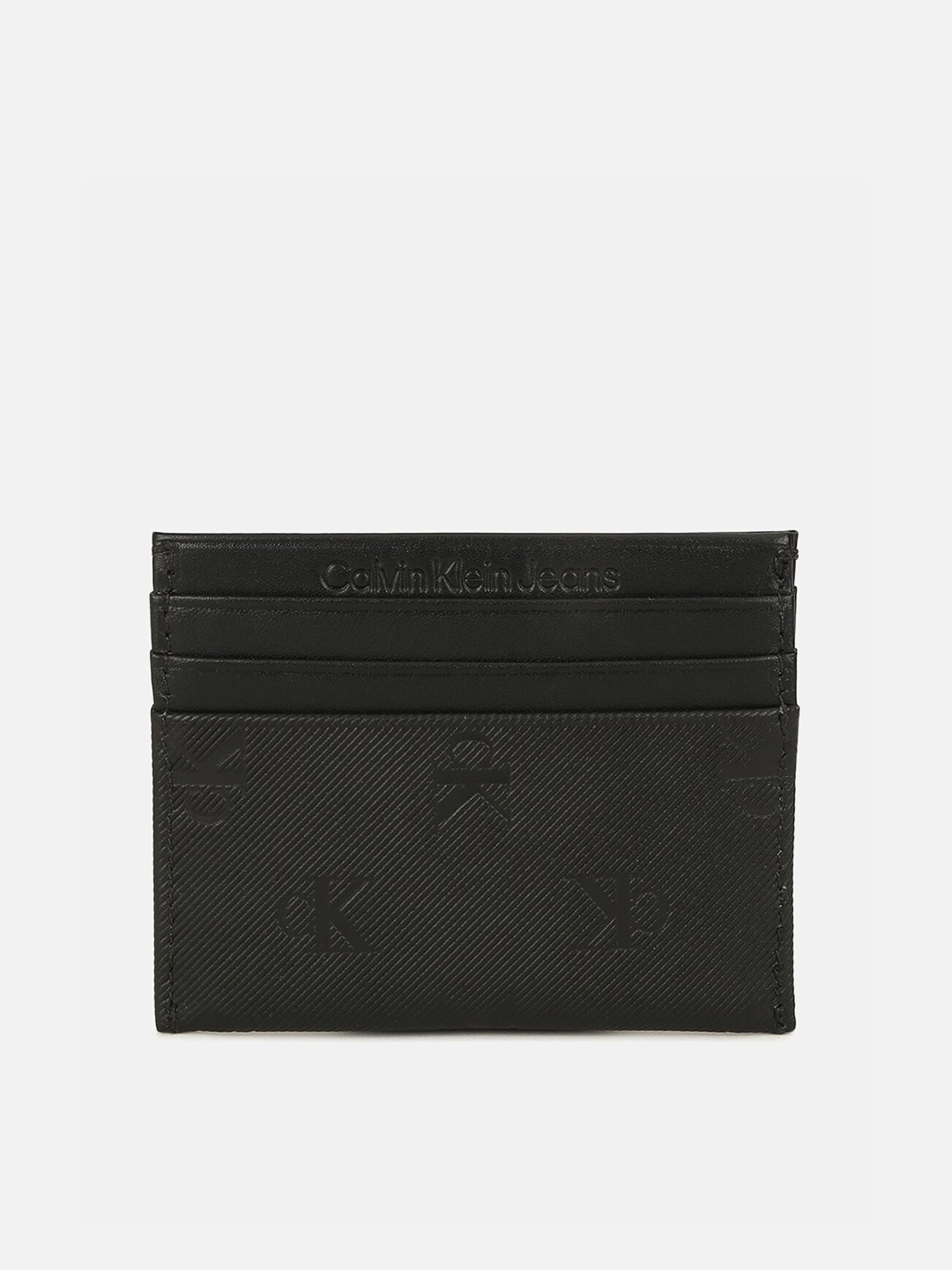 

Calvin Klein Jeans Men Printed Leather Card Holder, Black
