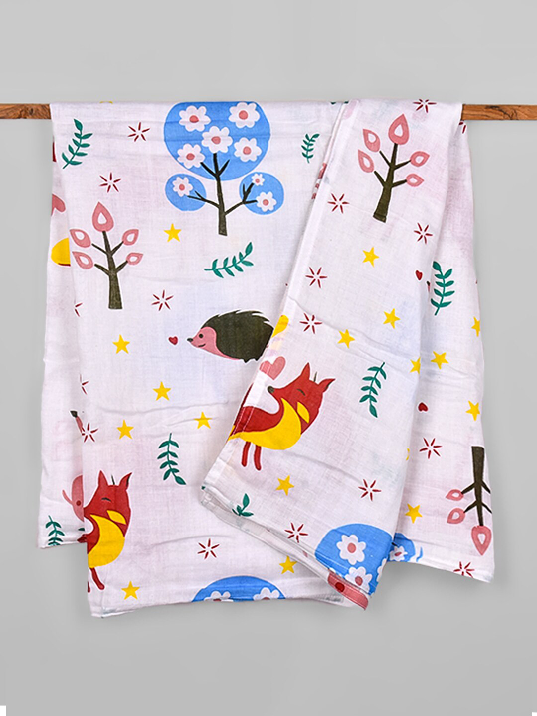 

Moms Home Infants Owl Jungle Organic Cotton Soft Baby Muslin Swaddle, White