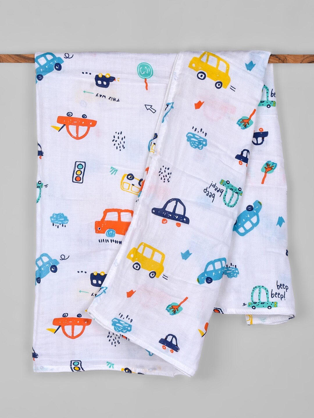 

Moms Home Infants New Car Organic Cotton Soft Baby Muslin Swaddle, White