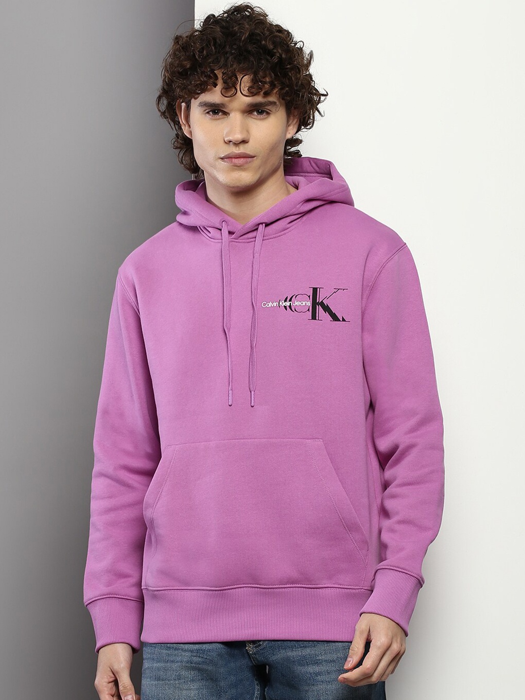 

Calvin Klein Jeans Men Hooded Pullover Sweatshirt, Violet