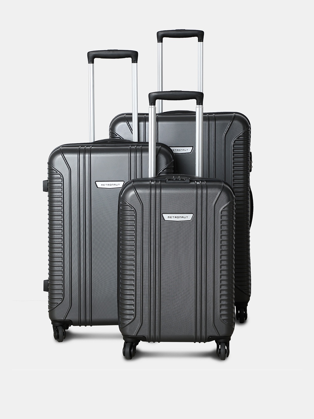 

Metronaut Set of 3 Trolley Suitcases - Cabin & Medium & Large, Black